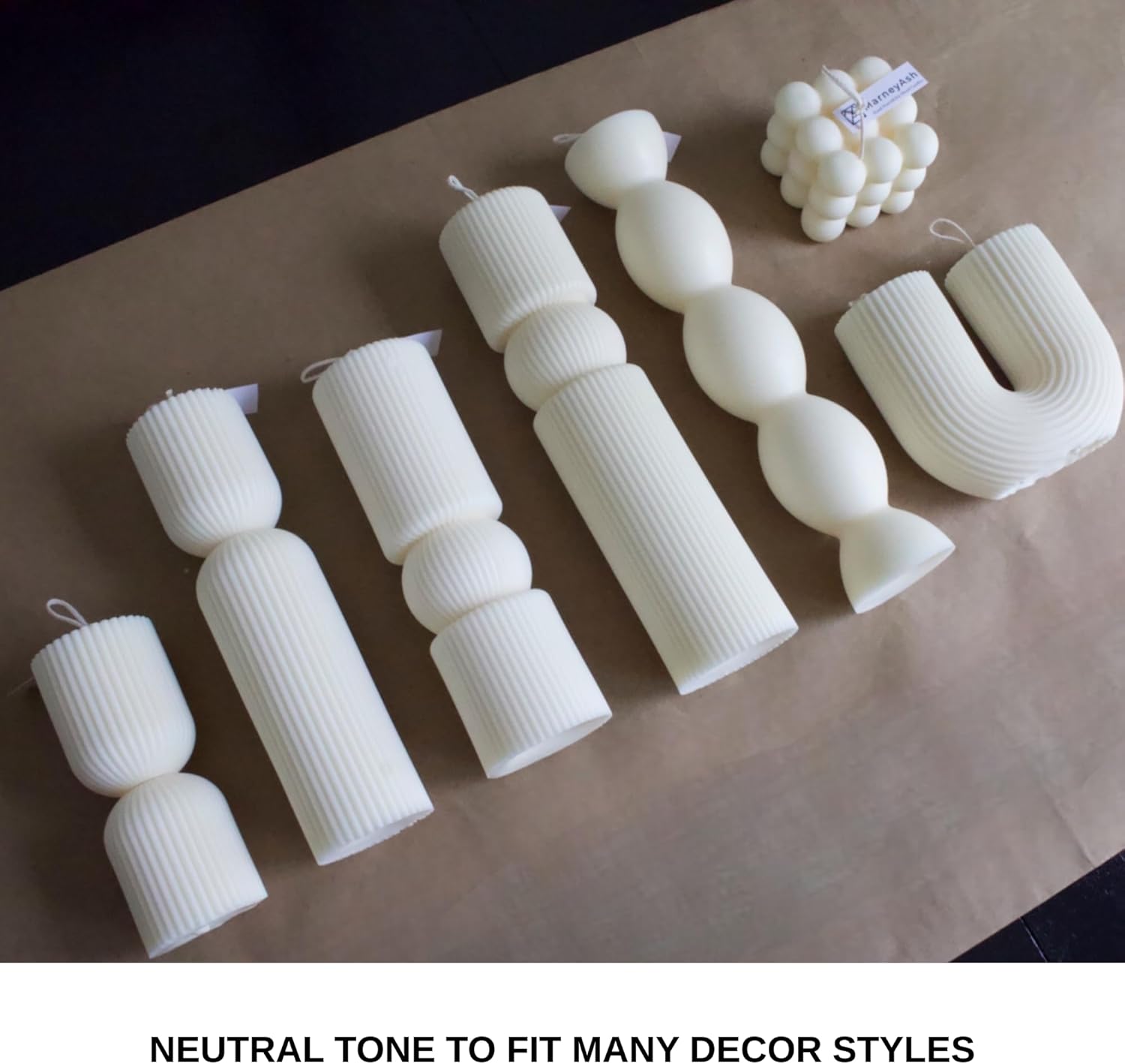 7Pc Large Pillar Candle Set Minimalist Decor