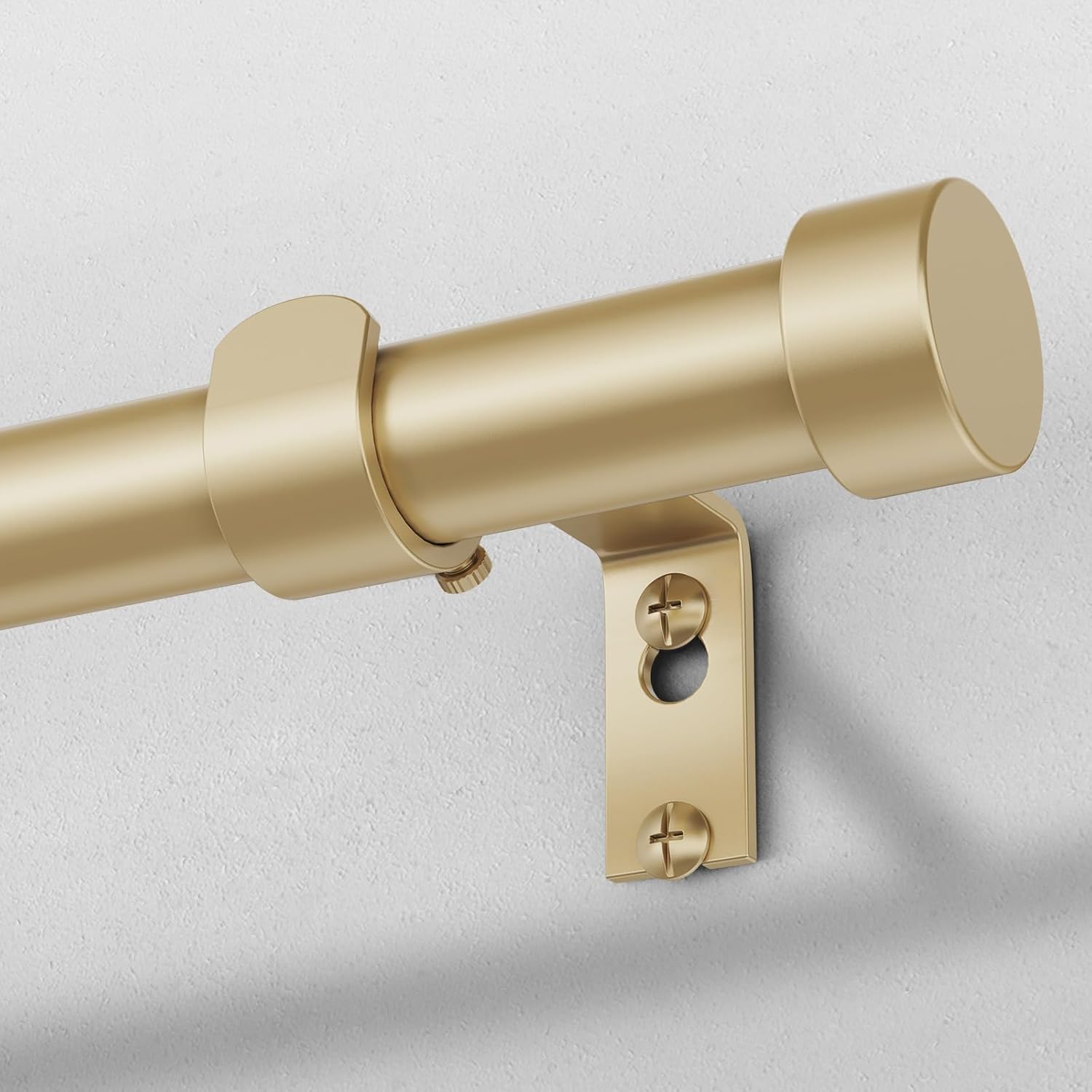Heavy Duty Brass Curtain Rods 18-45 Inch Adjustable Single Rods