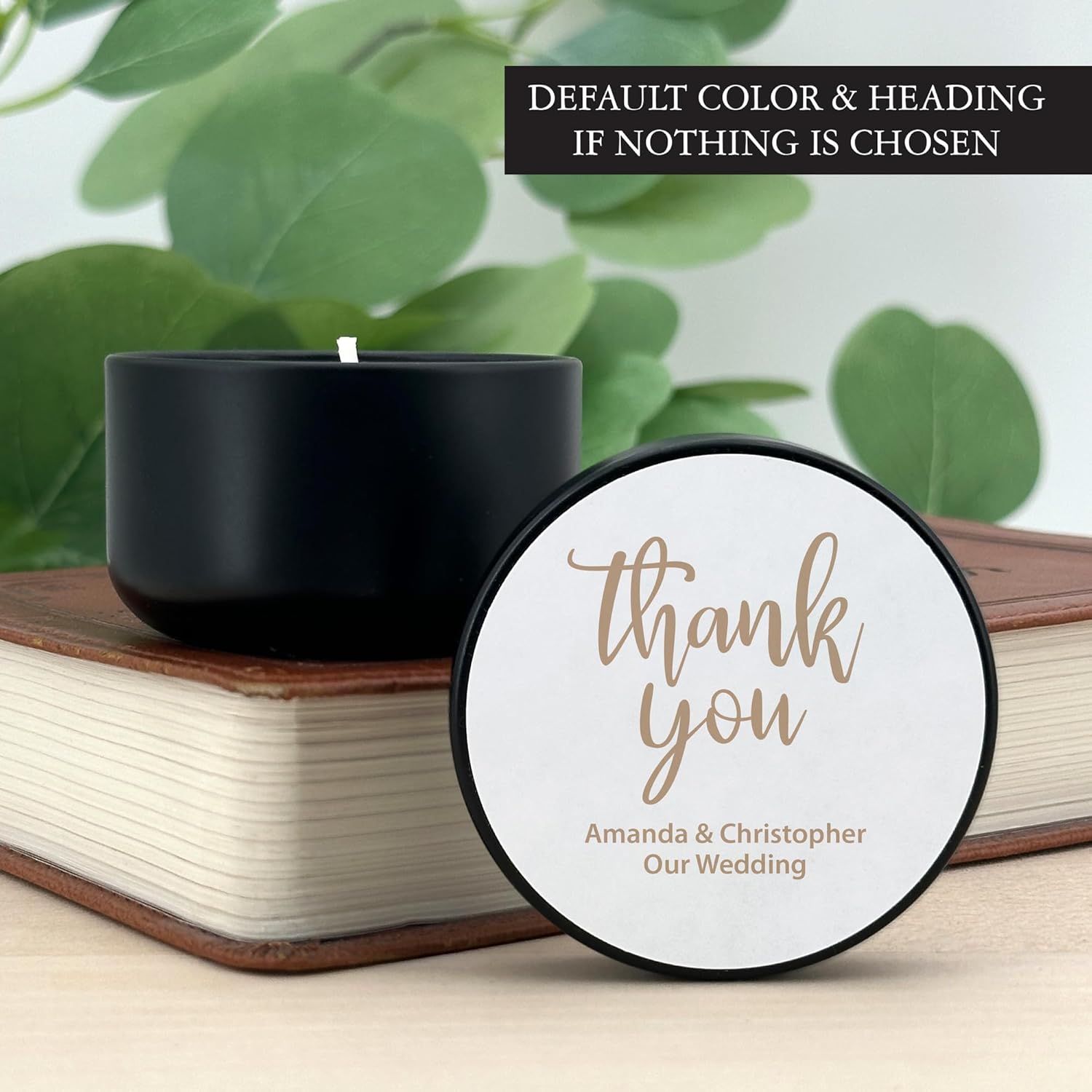 Custom Candles with Personalized Black Tin