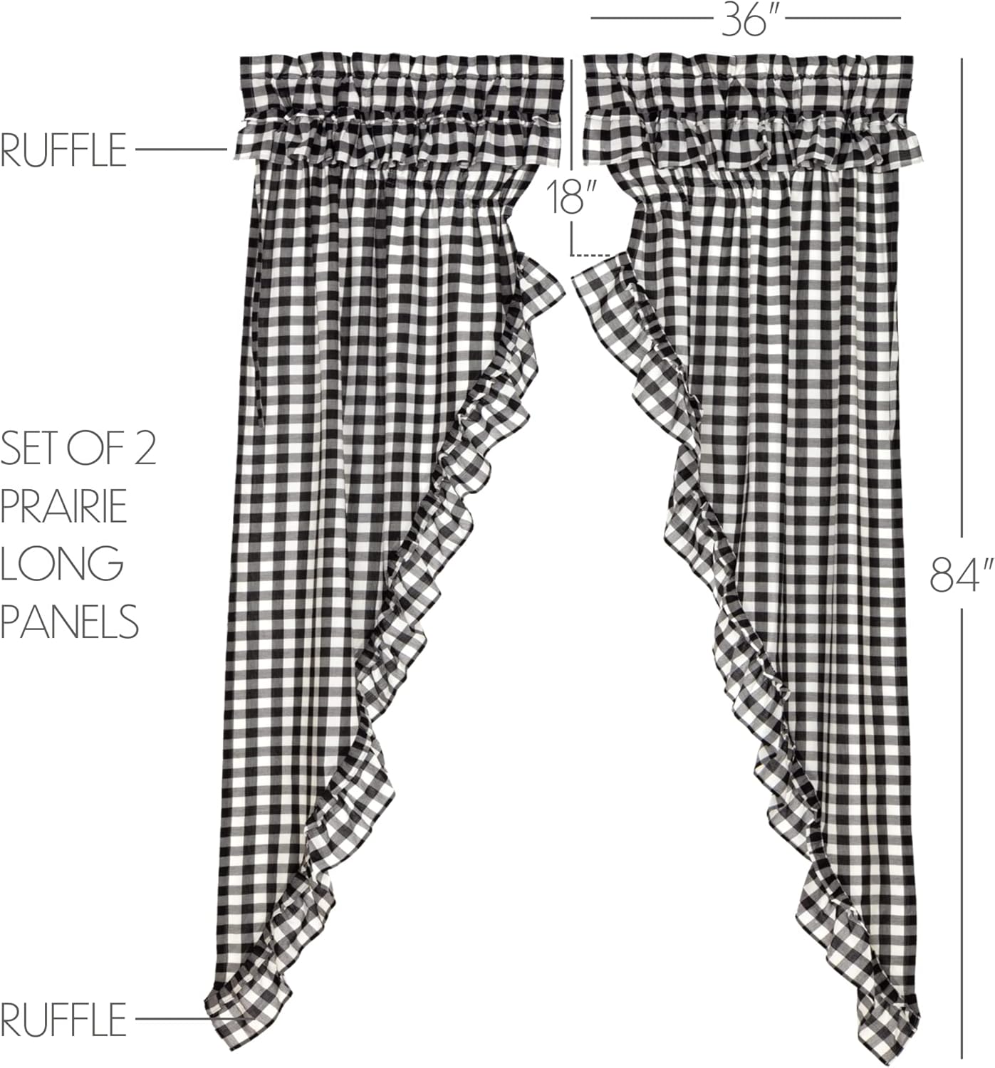VHC Brands Black Buffalo Check Prairie Panels