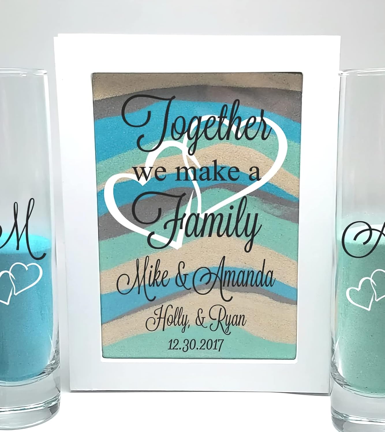 GLASS Blended Family Wedding Sand Shadow Box Set