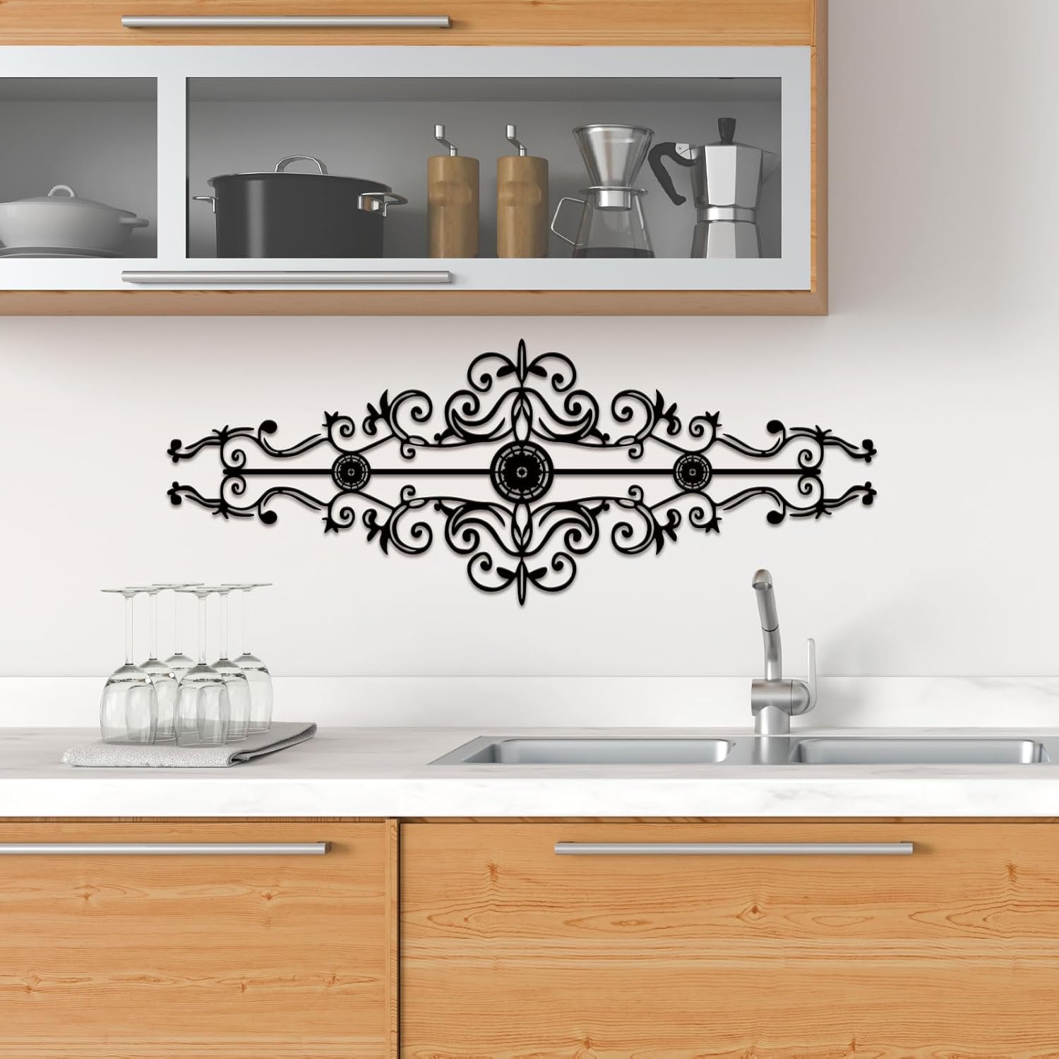 Estart Metal Scroll Wall Decor Rustic Iron Medallion