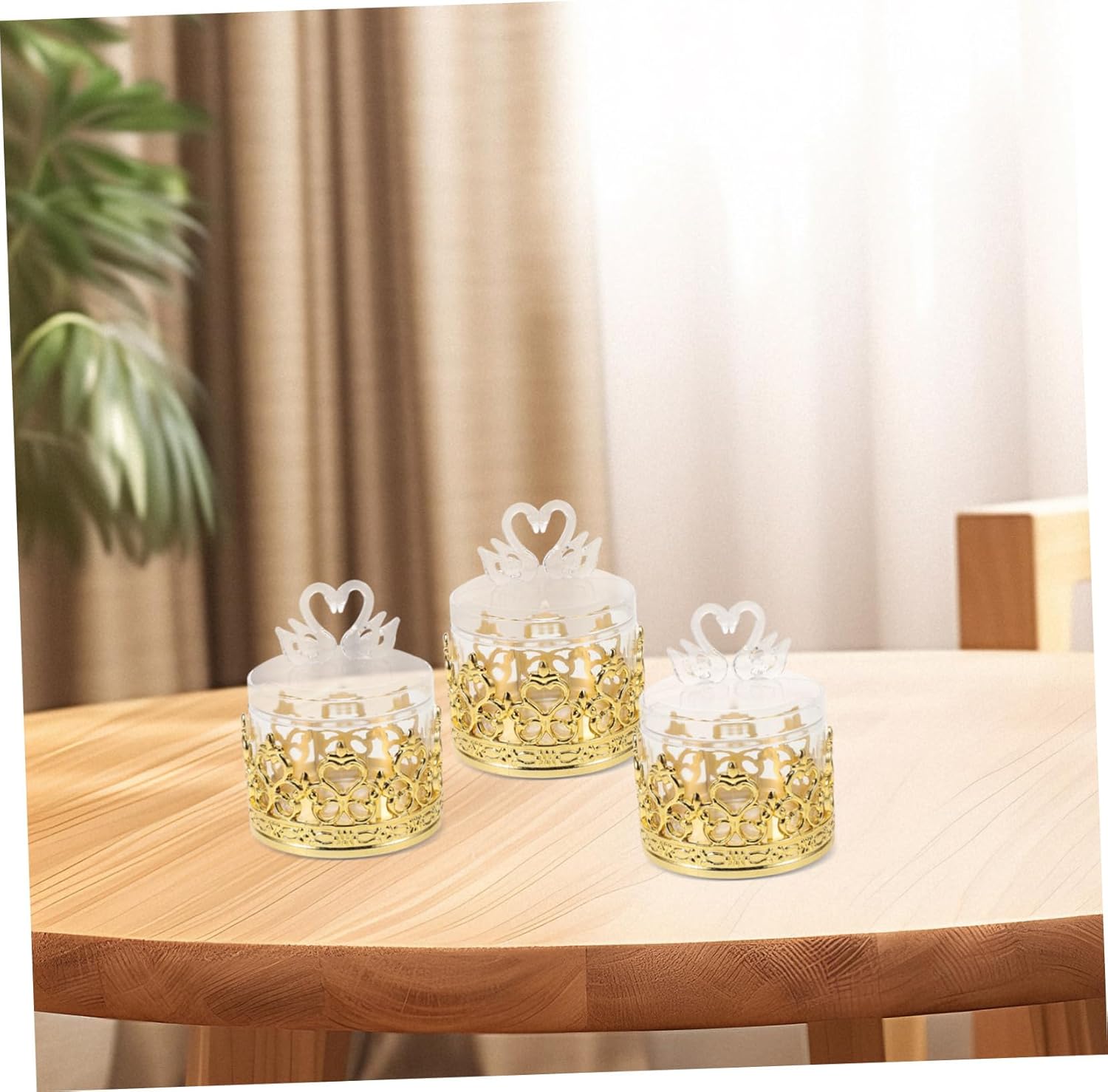 Unomor 12Pcs Clear Swan Candy Holder Party Favors Box