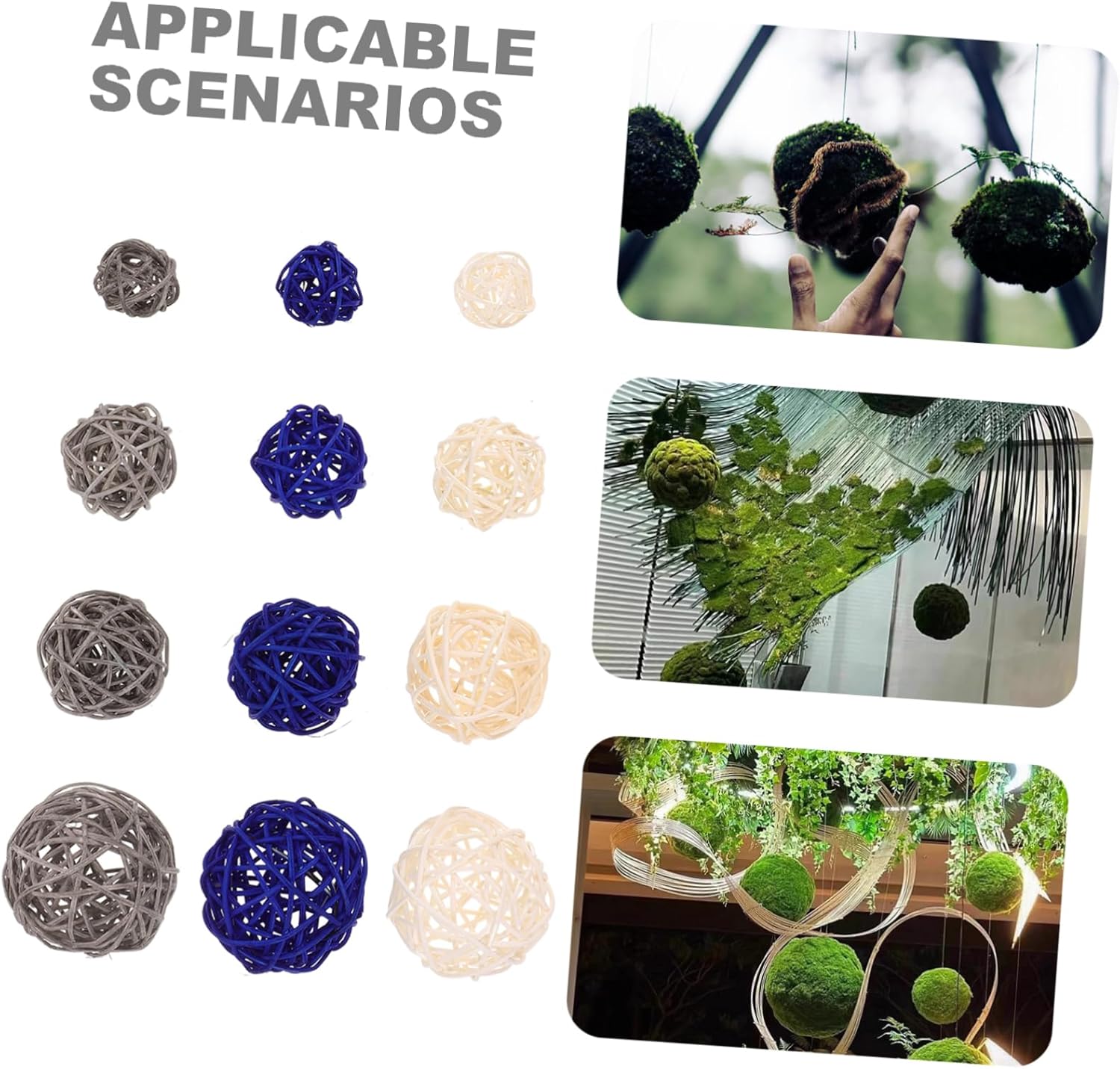 Cabilock 42pcs Rattan Decorative Balls for Home Decor