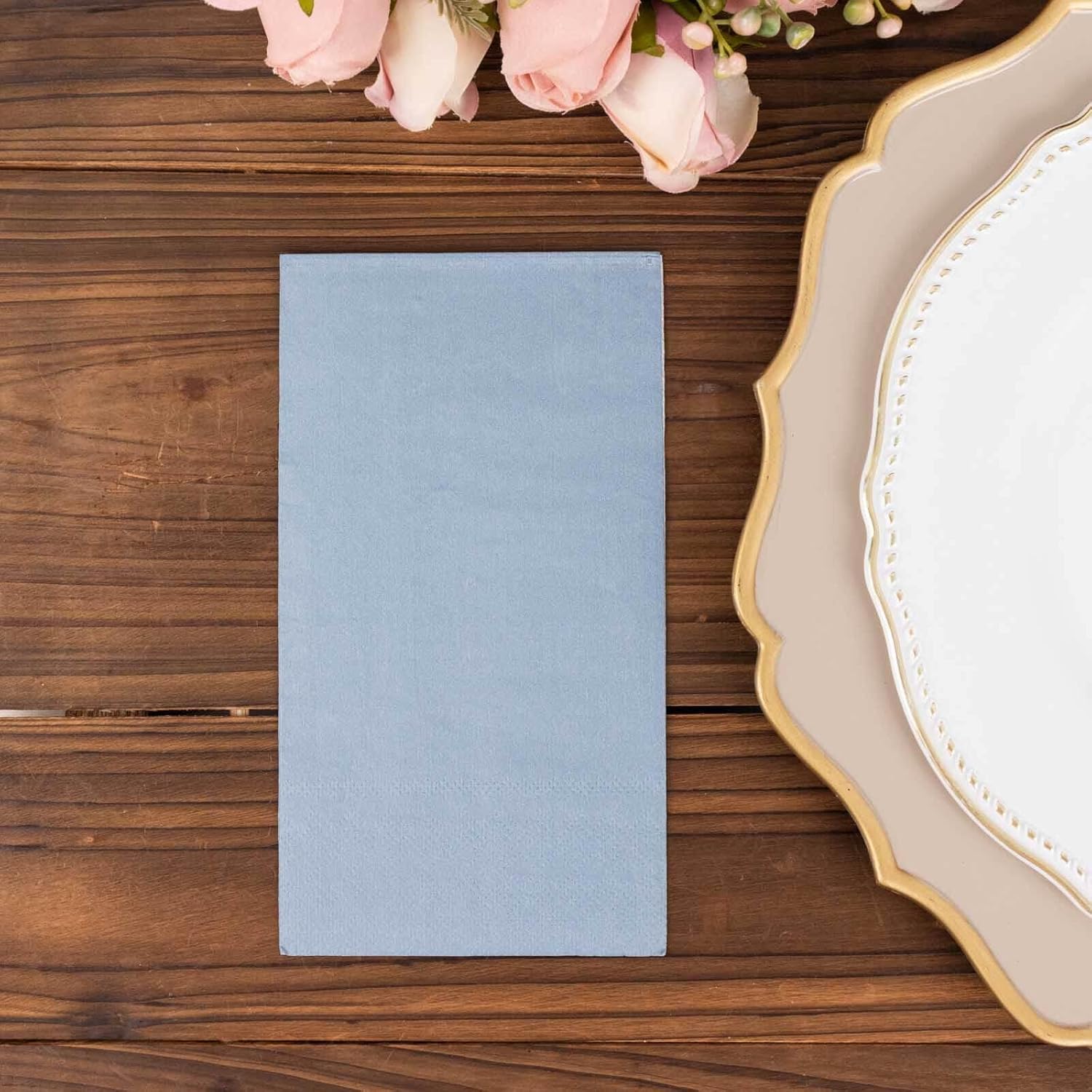 100 Count Dusty Blue 2-Ply Dinner Napkins