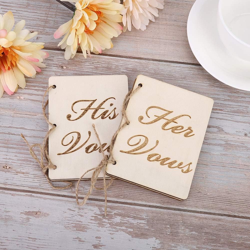 Wedding Vow Booklets Set of 2 with Hem Rope