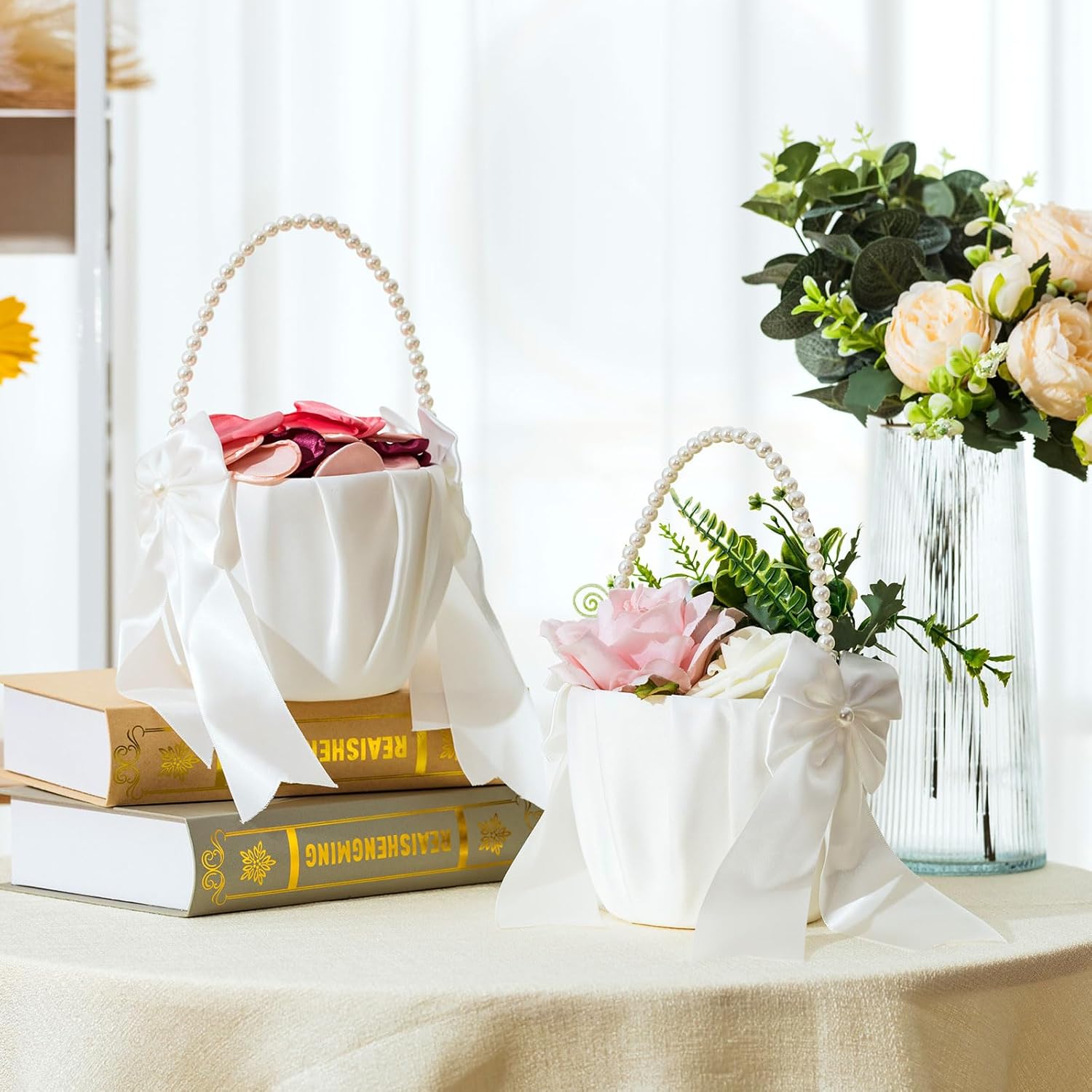 Geetery 6 Piece Flower Girl Baskets for Weddings
