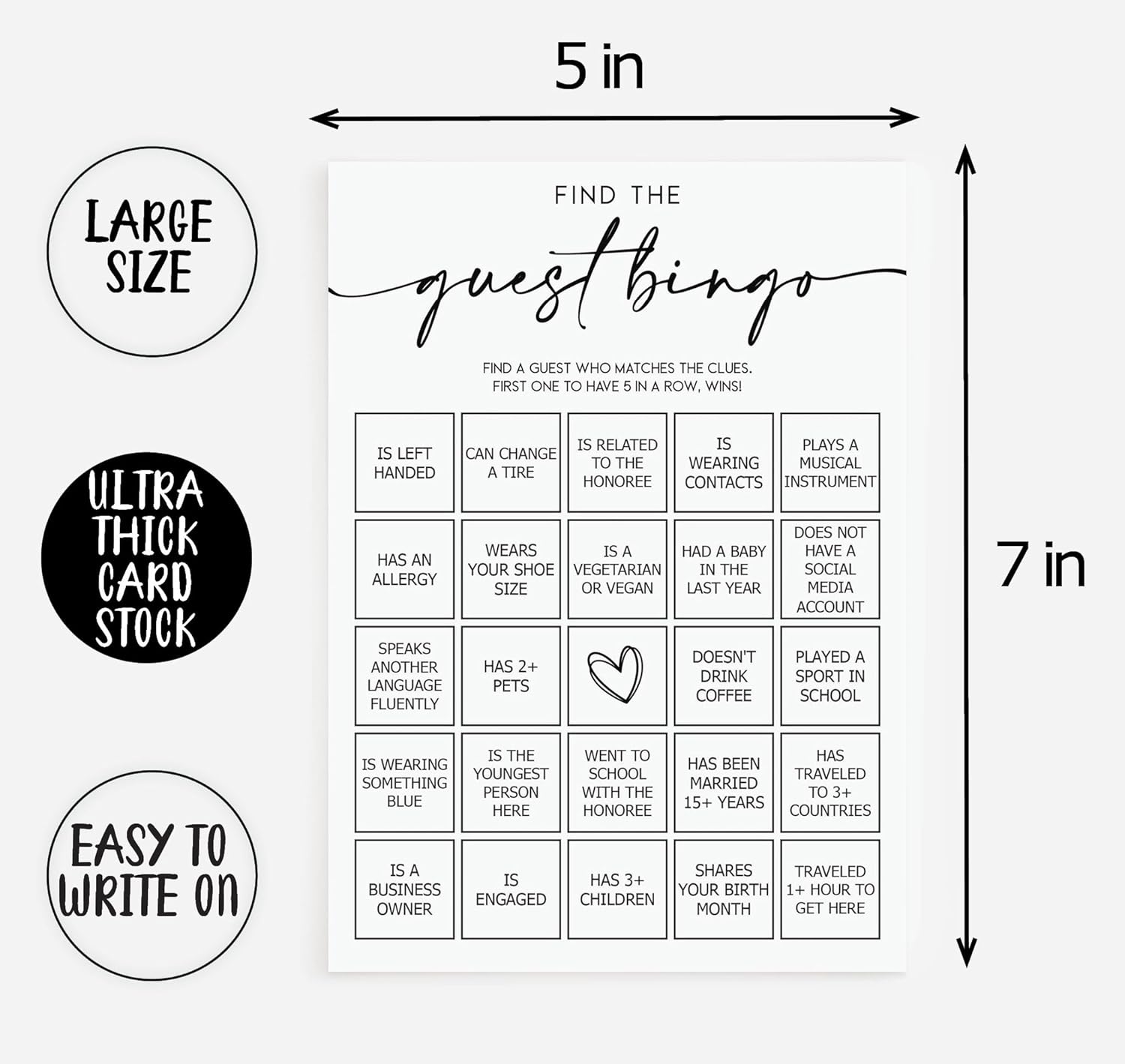 All Ewired Up 50 Find The Guest Bingo Game Cards