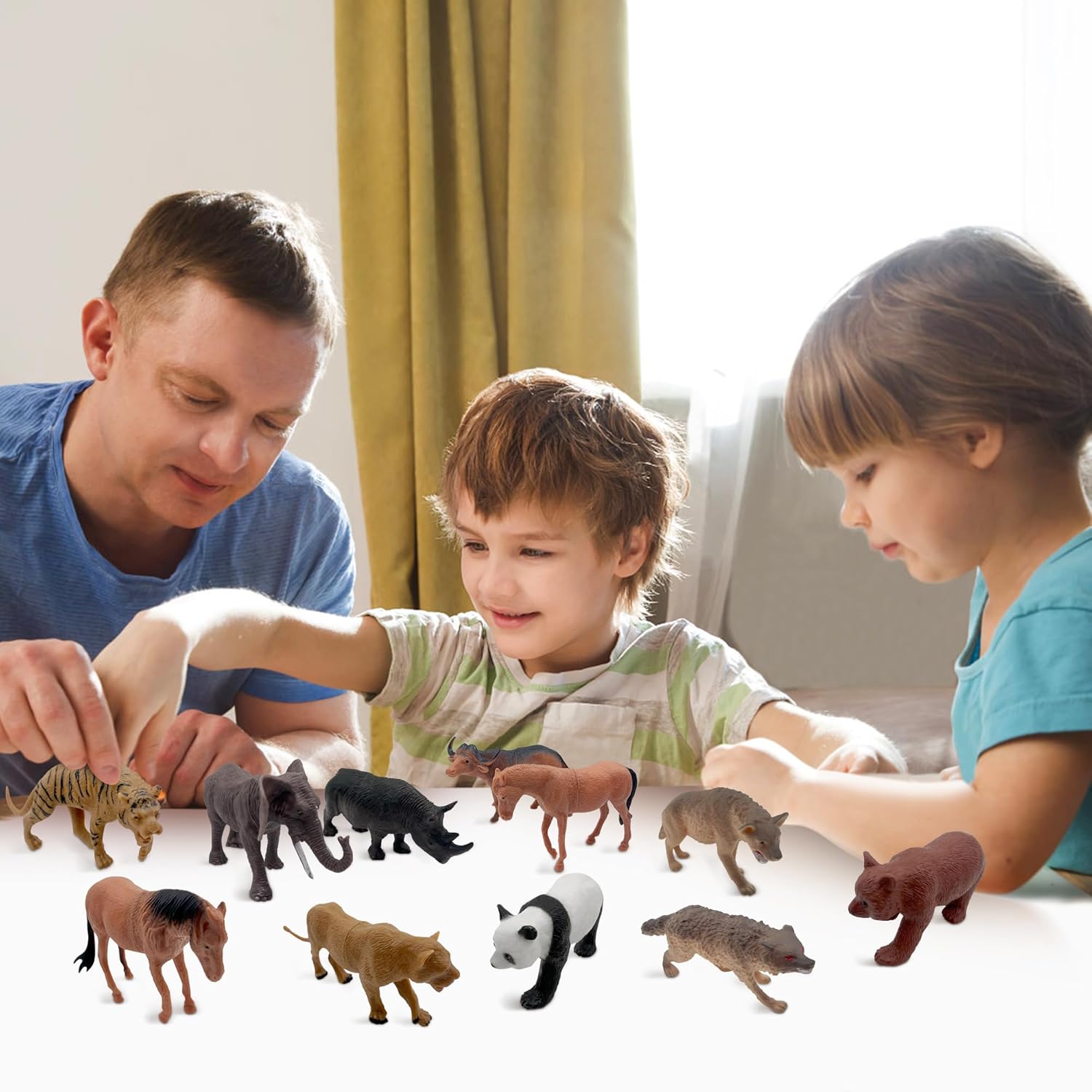 10pcs Safari Animal Cake Toppers for Jungle Themed Birthday Party