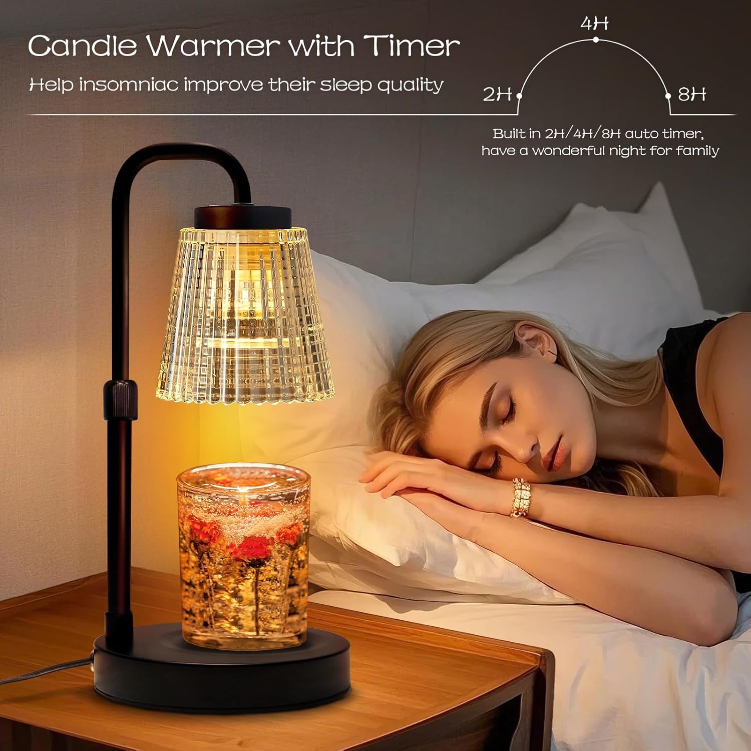 Adjustable Candle Warmer Lamp with Timer