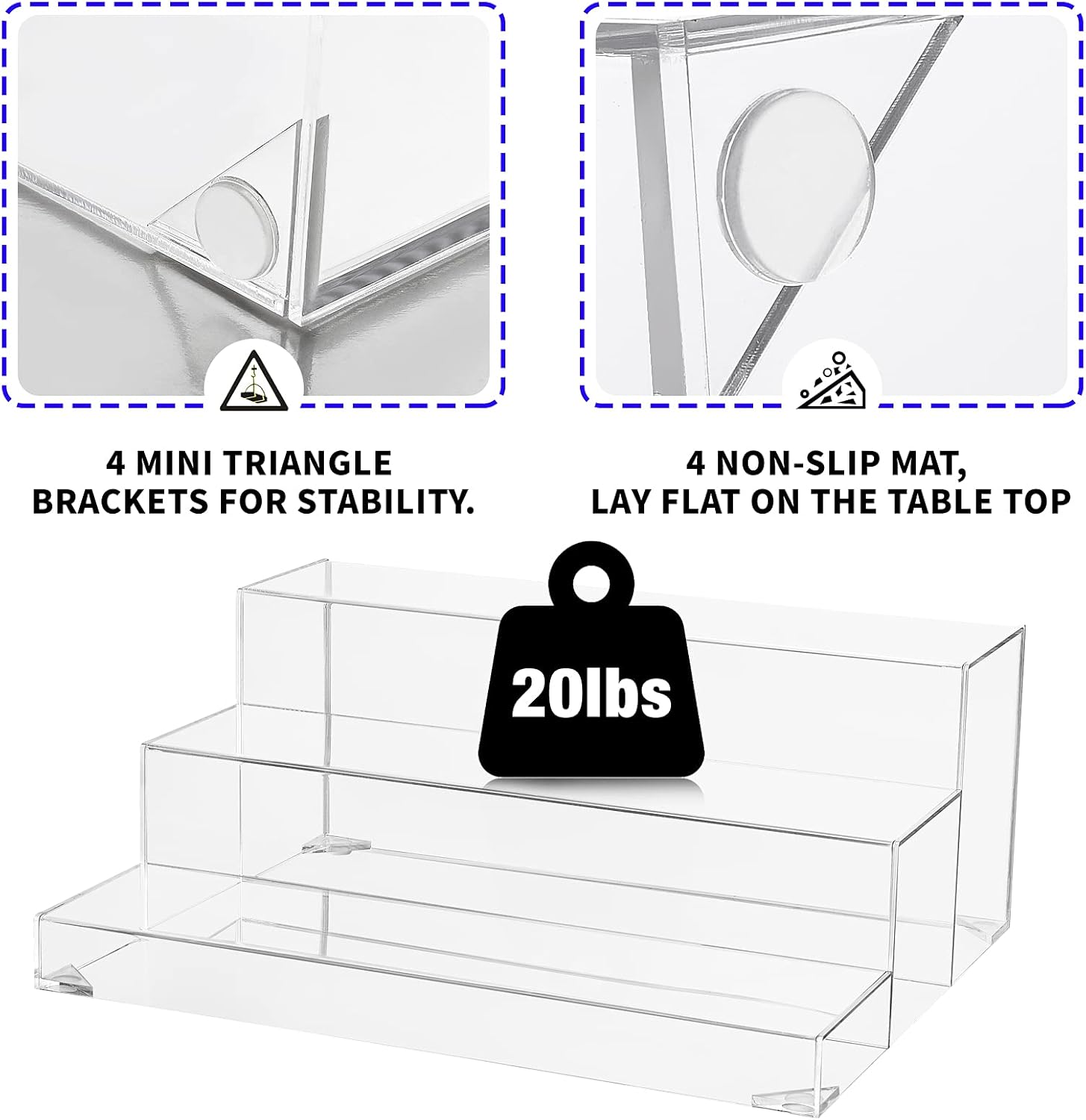 3-Tier Assembled Back Bar Bottle Rack Display Stand