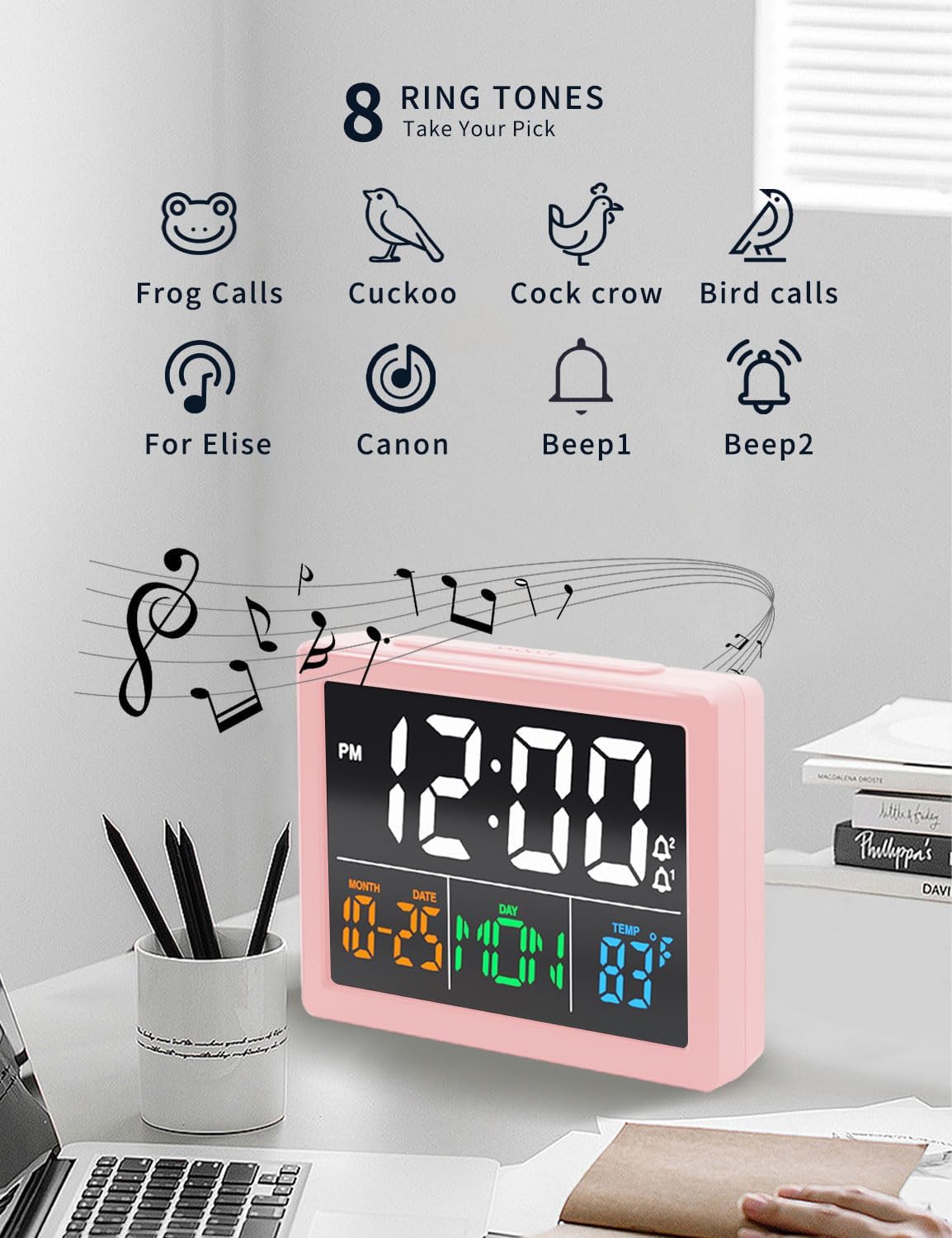 JALL Digital Alarm Clock with 55 LED Display