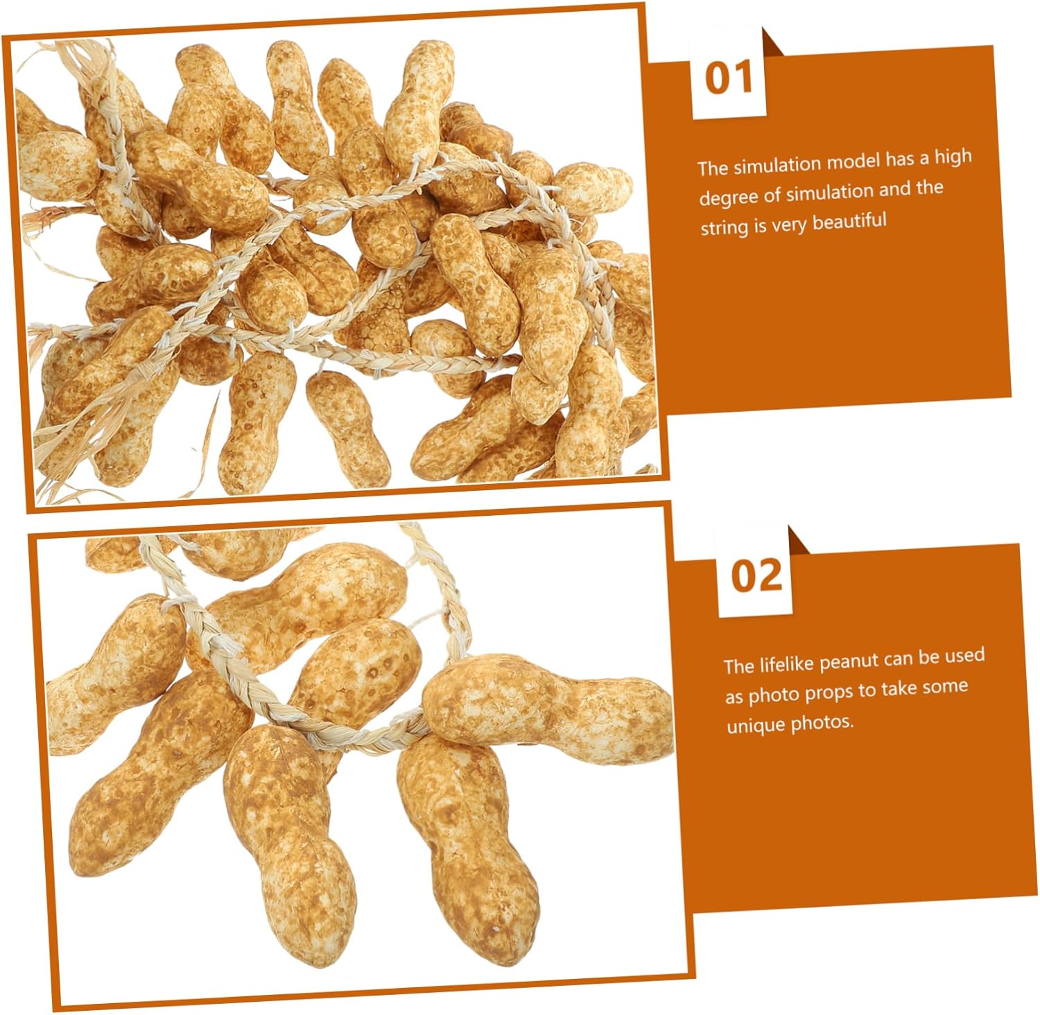 5pcs Realistic Faux Peanut String Decor Photo Props