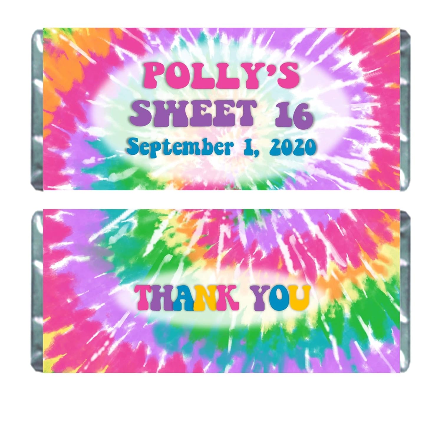 Cathy Wraps Tie Dye Candy Bar Wrappers Pack of 20