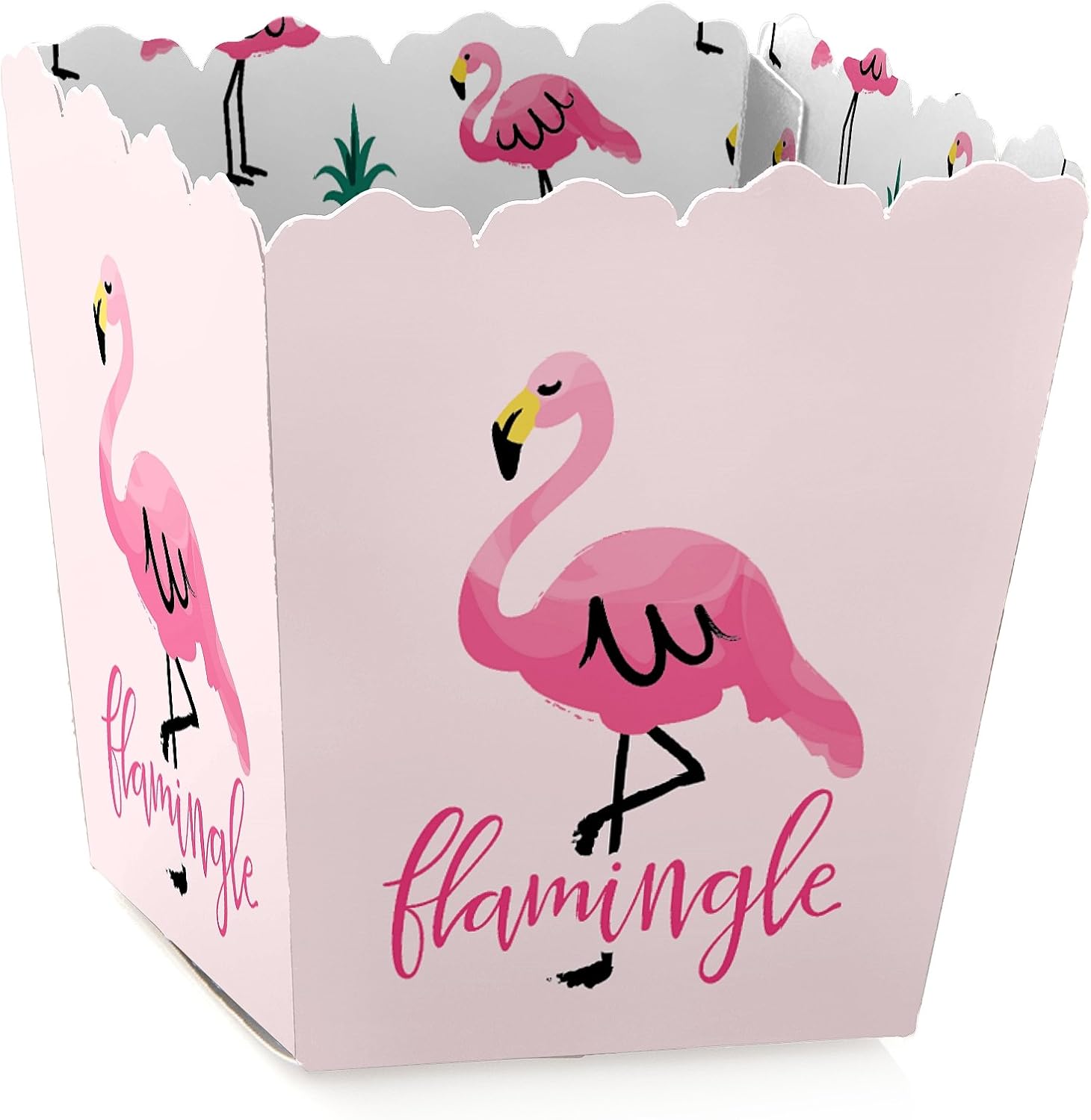 Big Dot of Happiness Pink Flamingo Party Favor Boxes Set of 12