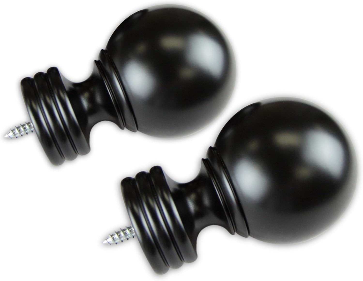 Rod Desyne 5904-012 Sphere Finial Pair Black