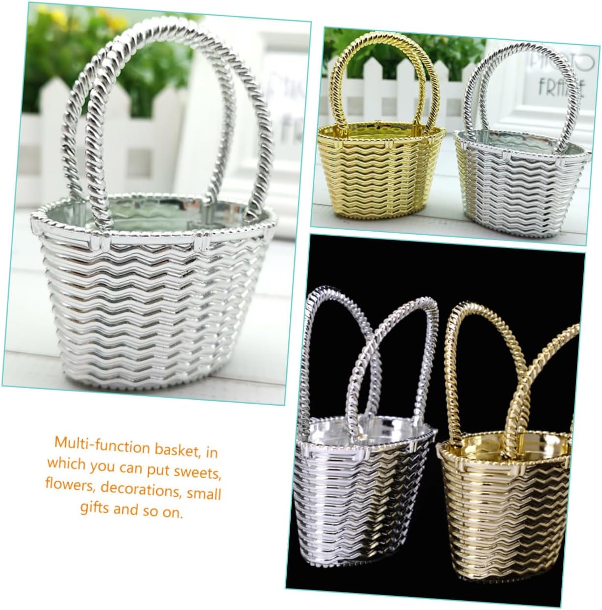 12pcs Creative Handheld Candy Baskets for Weddings and Parties