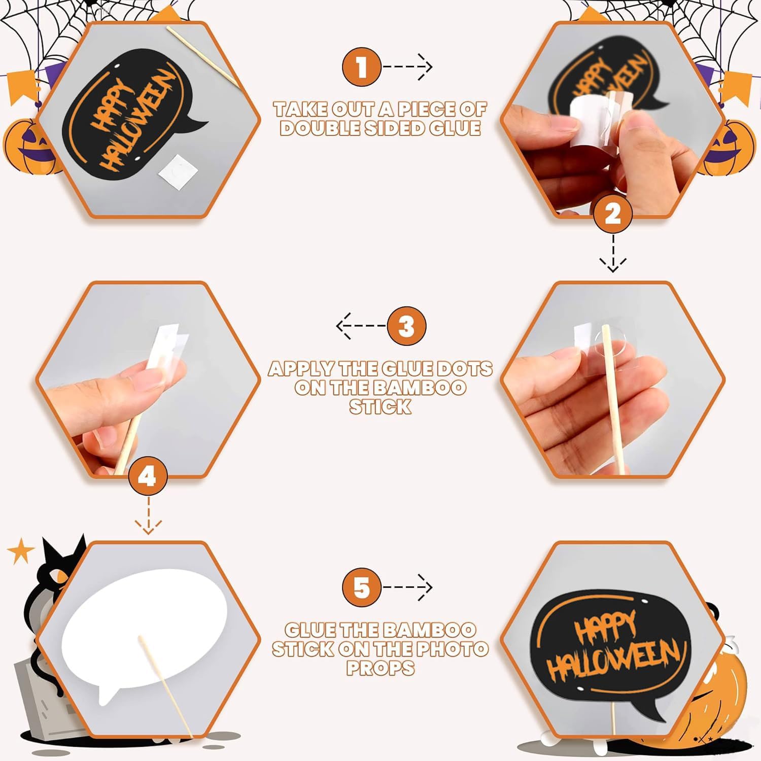 21-Piece Halloween Photo Booth Props for Parties