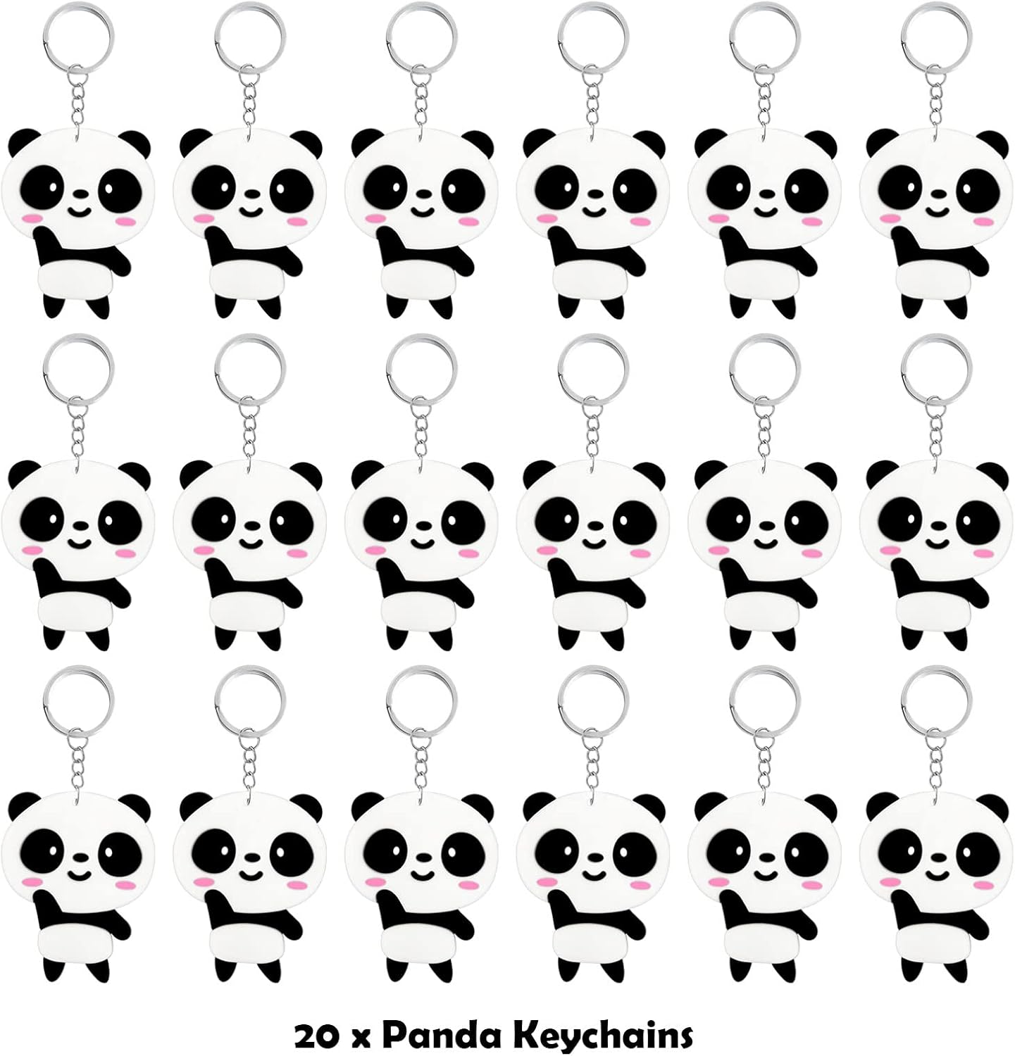 20 Pack Cute Panda Keychains Party Favors for Panda Themed Events