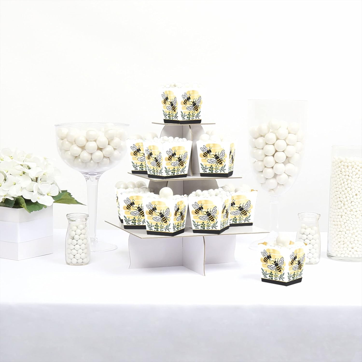 Big Dot of Happiness Little Bumblebee Party Favor Boxes Set of 12