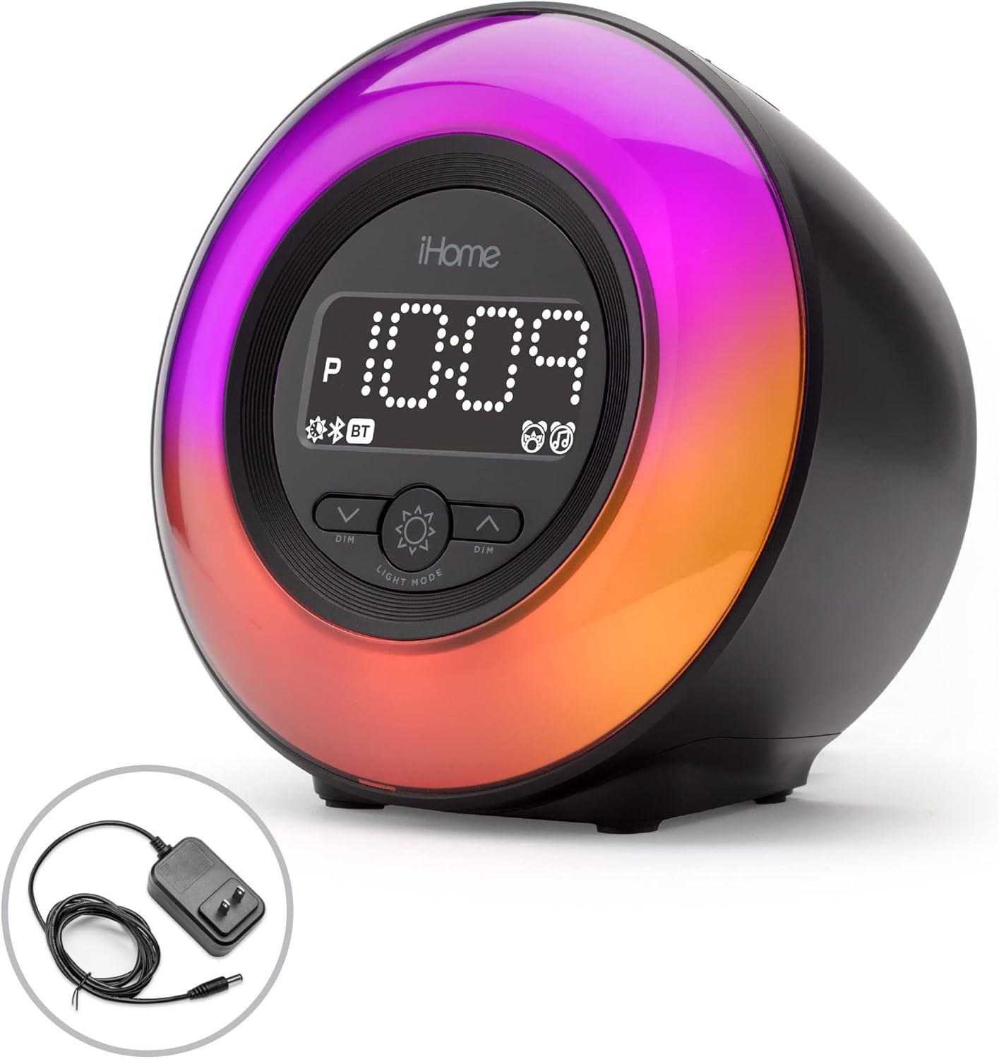 iHome PowerClock Glow Alarm Clock with Bluetooth and USB