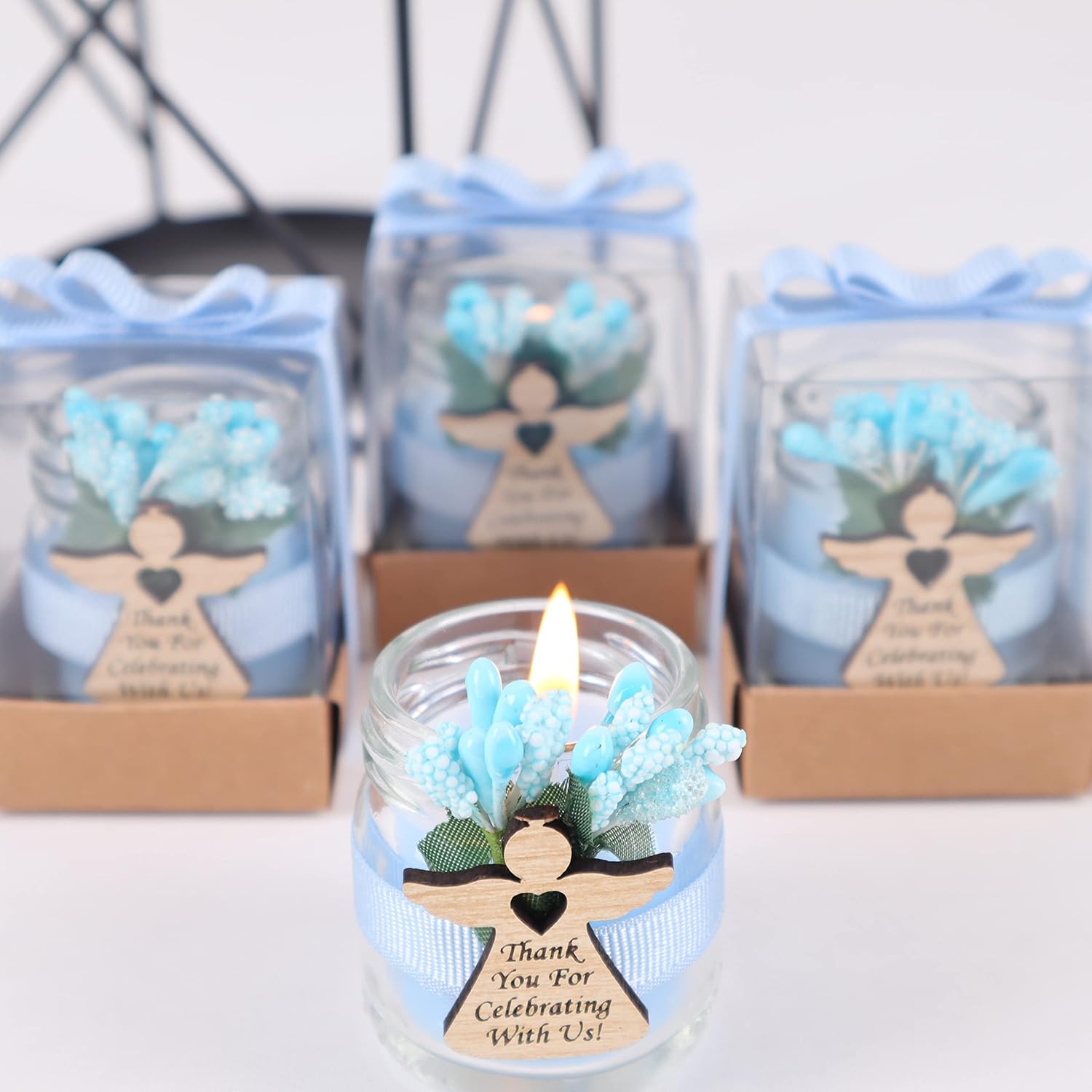Glass Candle Jars for Baptism and First Communion Favors