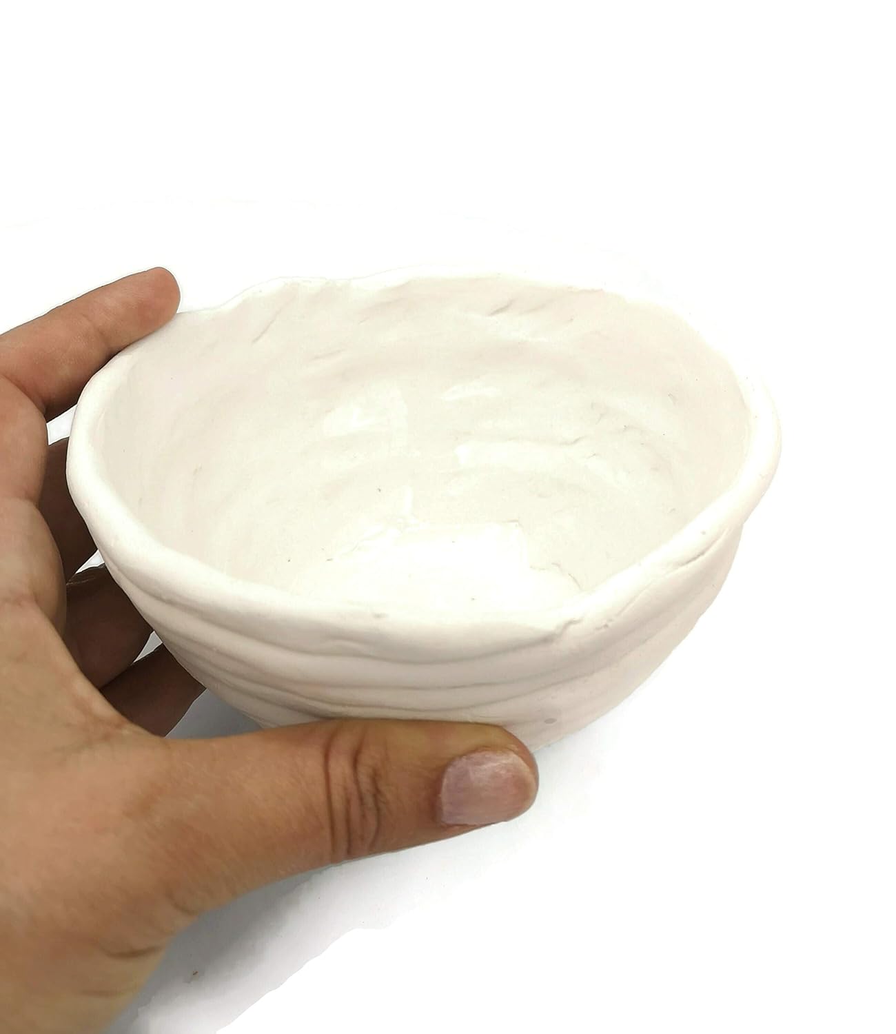 White Handmade Ceramic Candle Holder