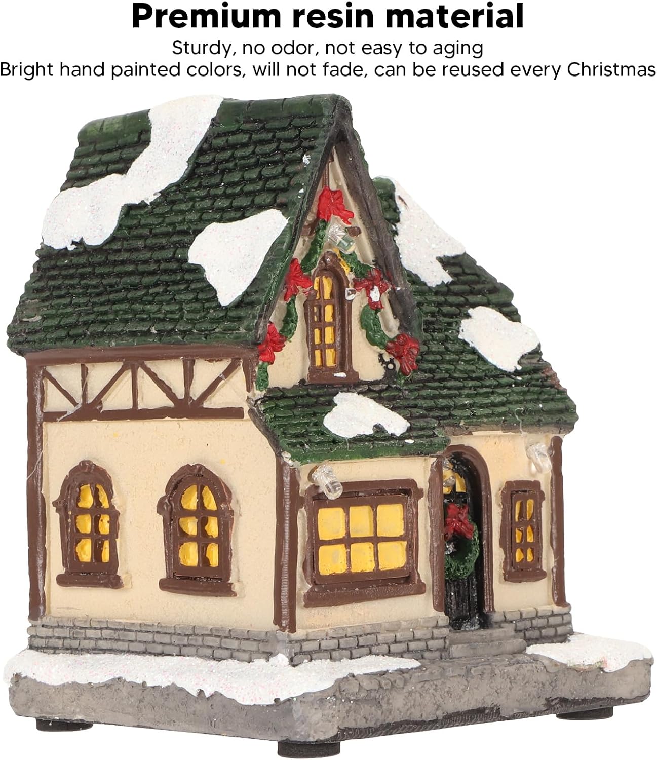 TOPINCN LED Lighted Christmas Village House Decor