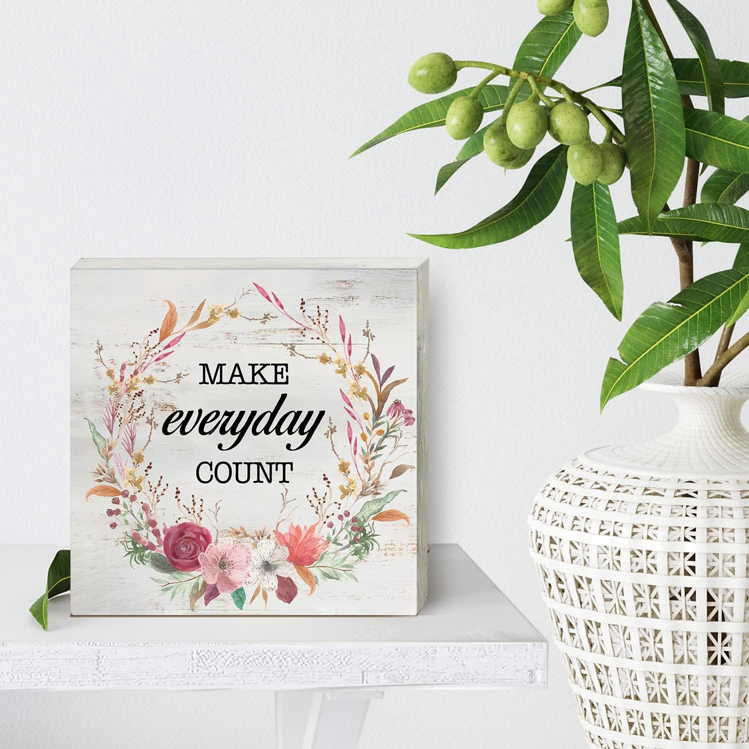 Inspirational Make Everyday Count Wood Box Sign Decor