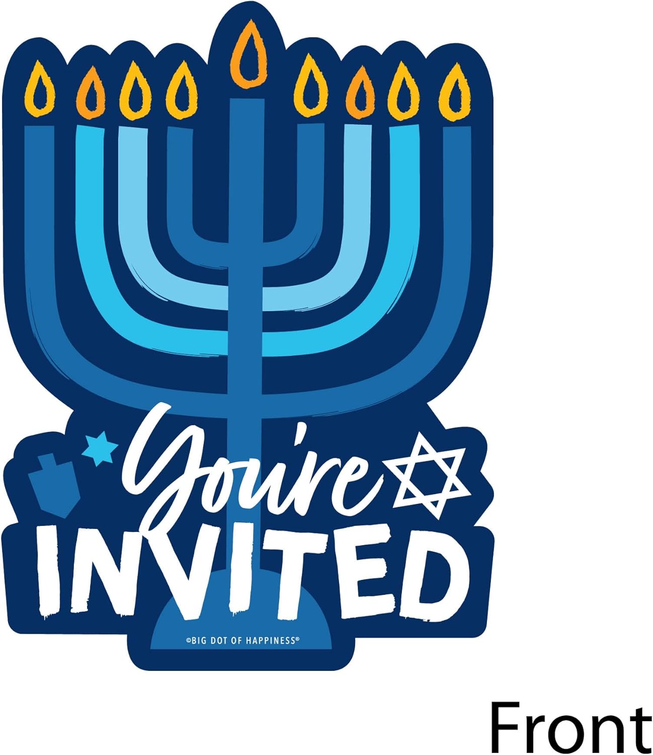 Big Dot of Happiness Hanukkah Menorah Invitation Set of 12