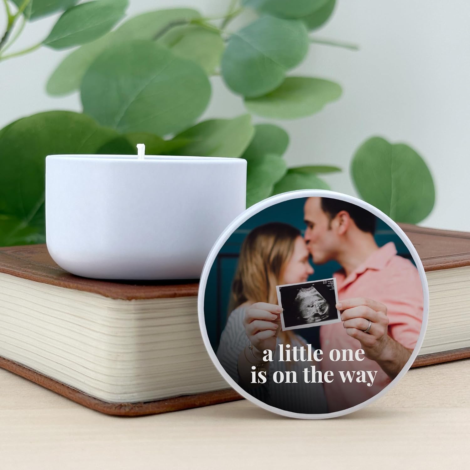 Custom Candles with Personalized Photo - Set of 10 White Tins