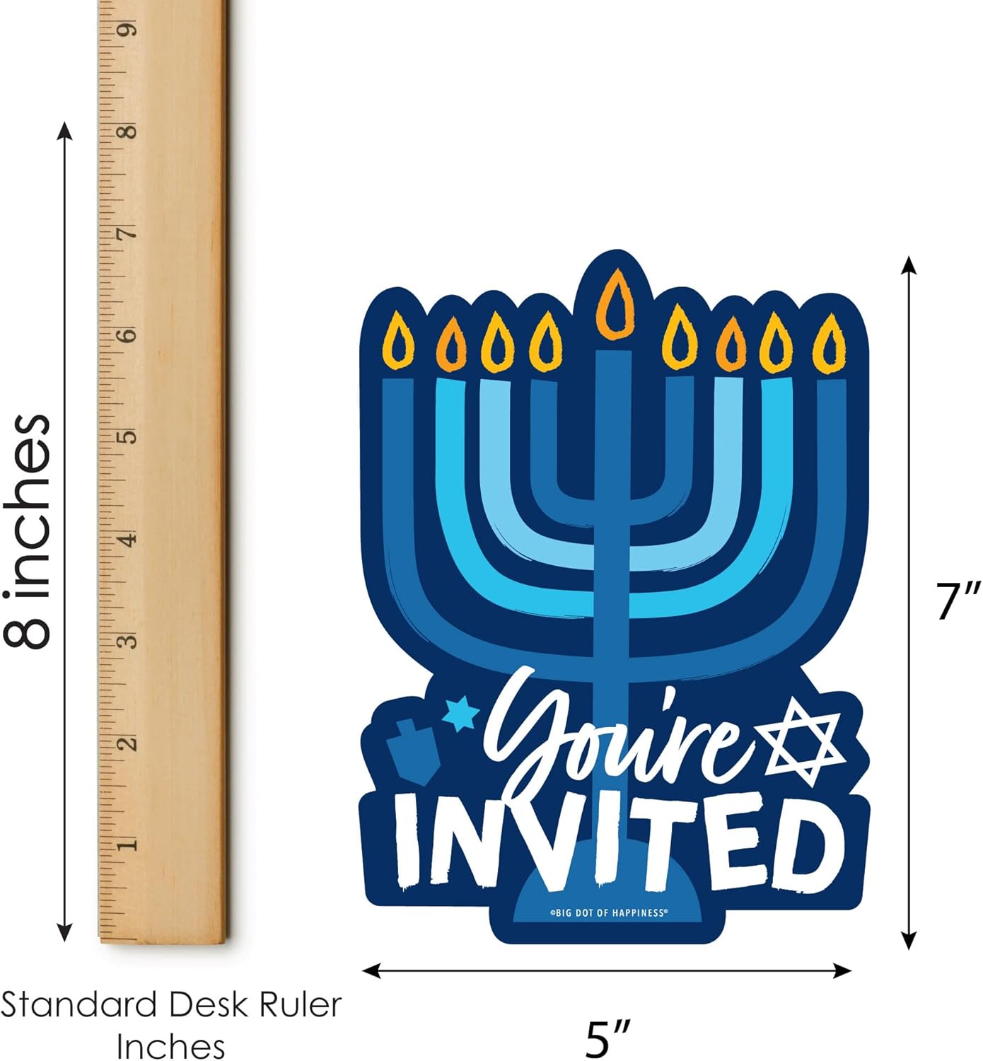 Big Dot of Happiness Hanukkah Menorah Invitation Set of 12