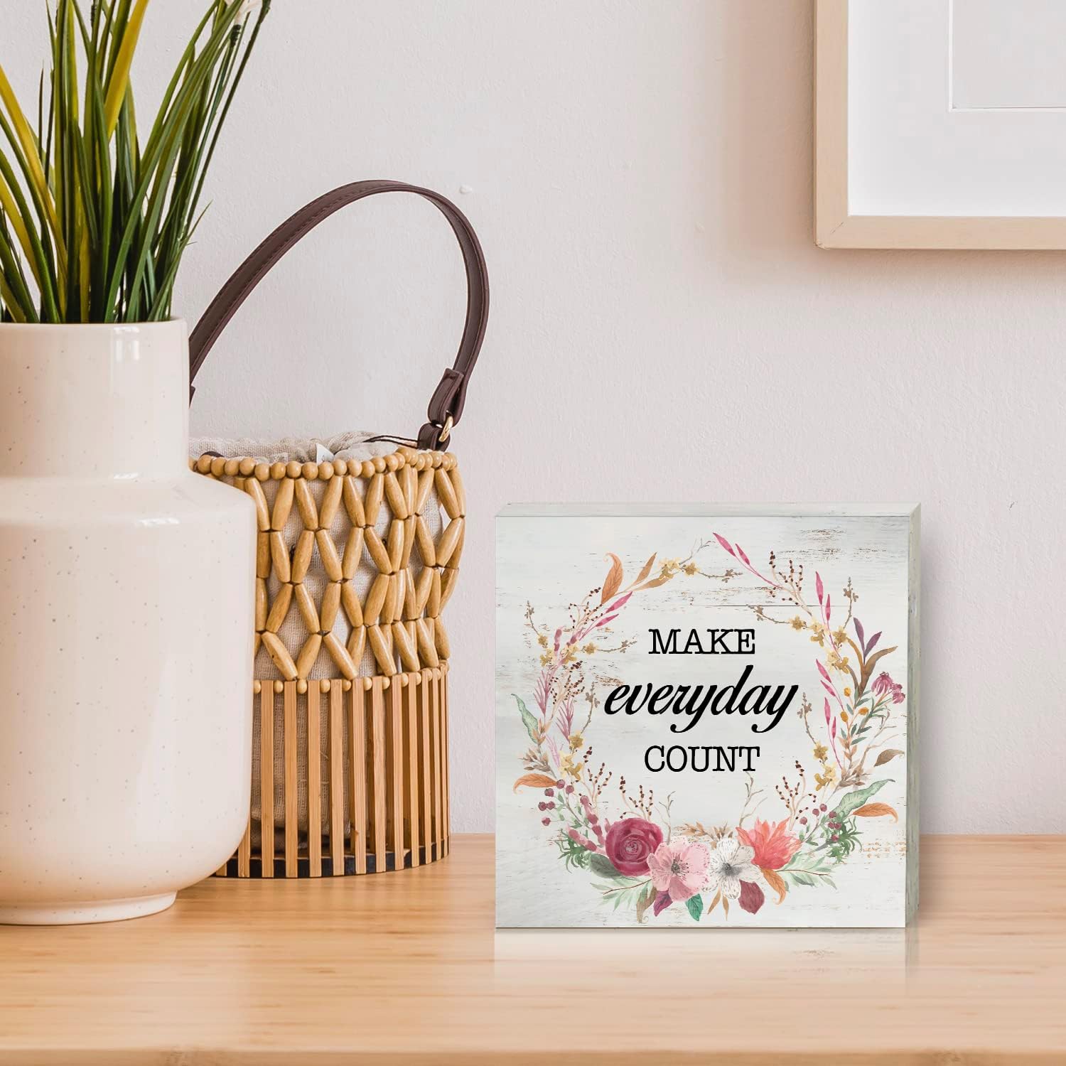 Inspirational Make Everyday Count Wood Box Sign Decor