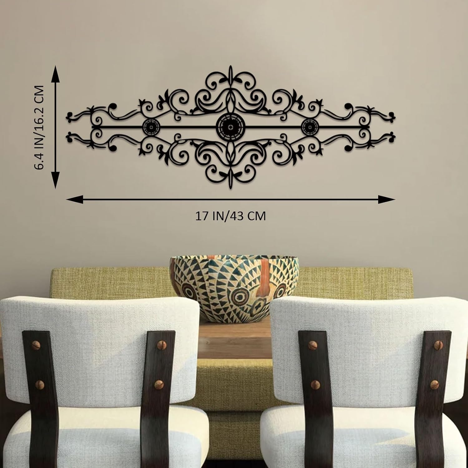 Estart Metal Scroll Wall Decor Rustic Iron Medallion