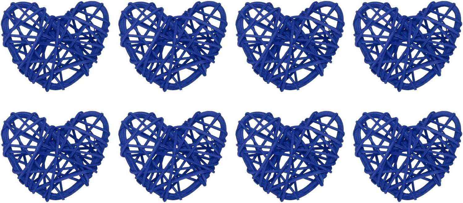 MECCANIXITY 8Pcs Heart Shaped Rattan Decorative Balls