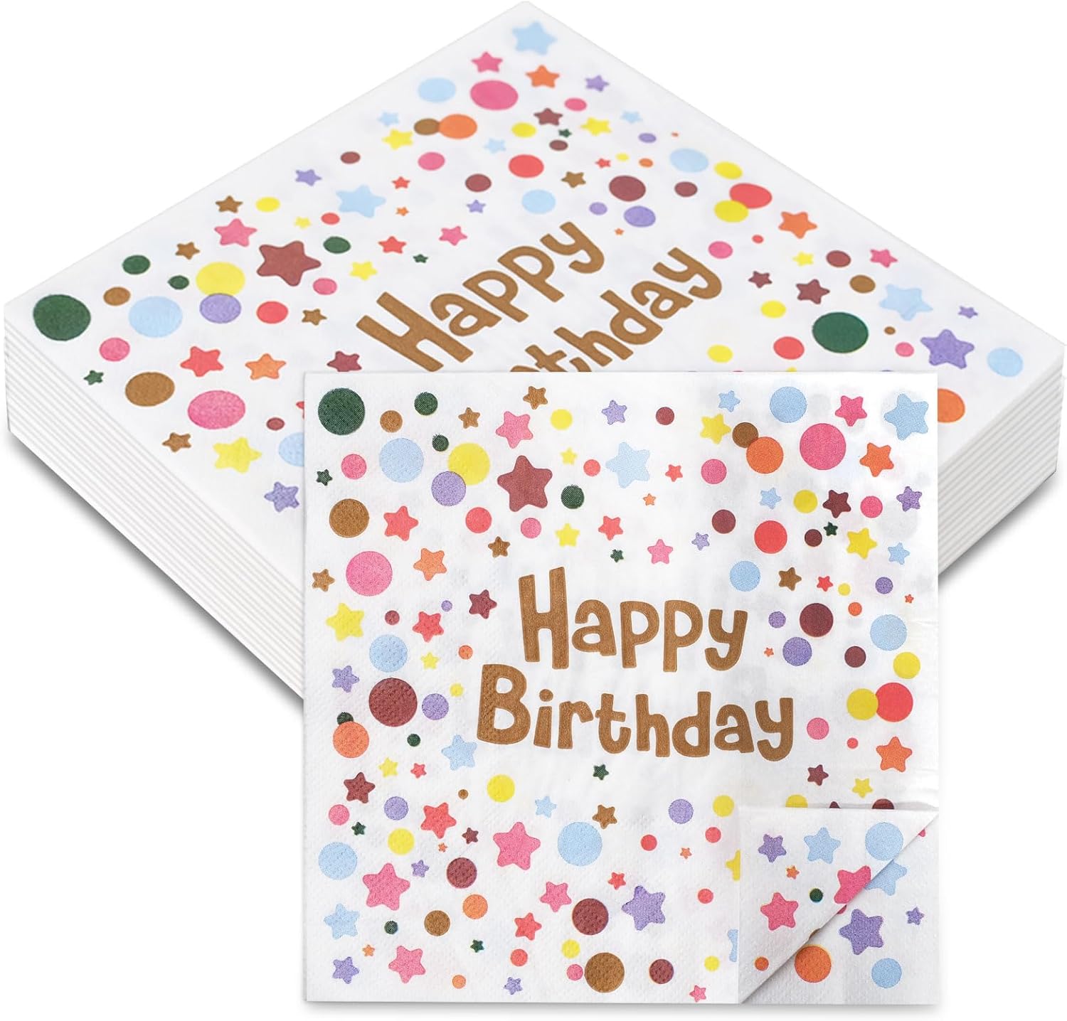 120 Pcs Polka Dot Rainbow Paper Napkins 13x13 Inch Set