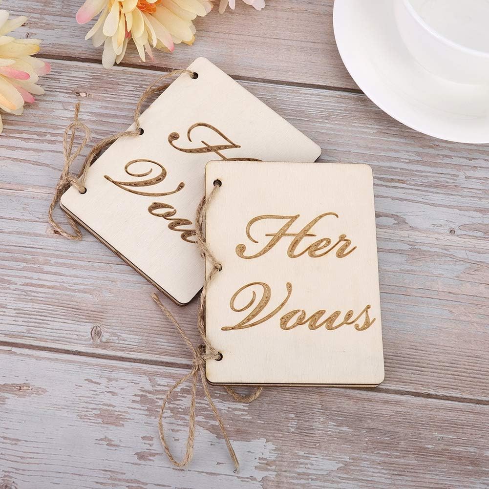 Wedding Vow Booklets Set of 2 with Hem Rope