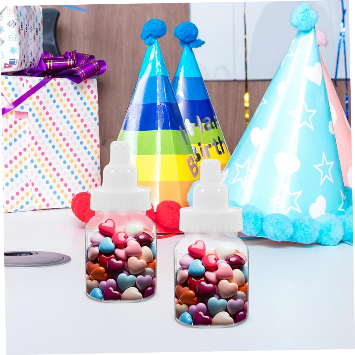 Unomor 10pcs Clear Candy Bottles Shower Favor Boxes