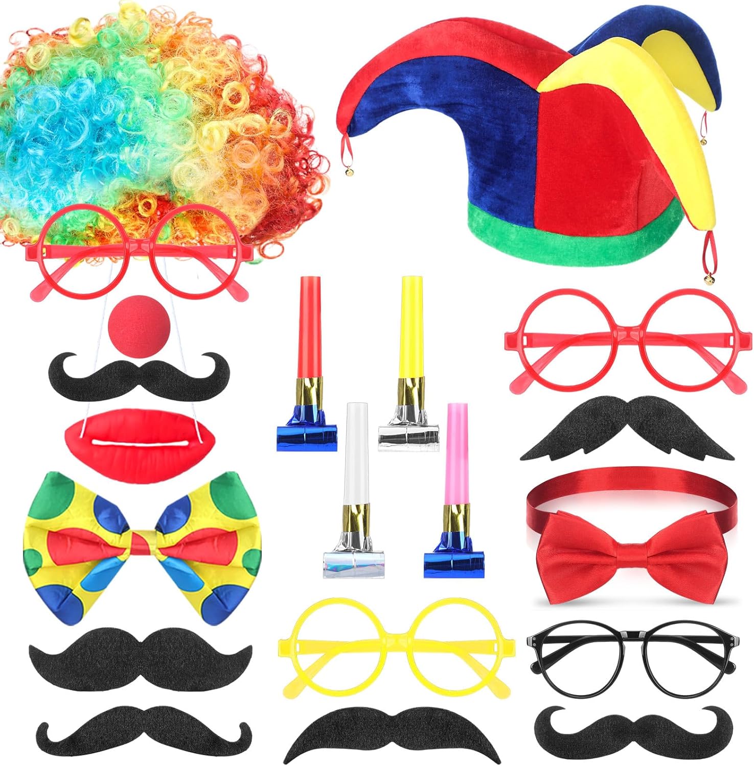 26 Piece Circus Photo Booth Props Costume Set