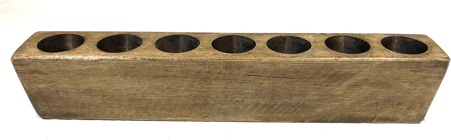 7 Hole Rustic Wooden Candleholder Mold Only
