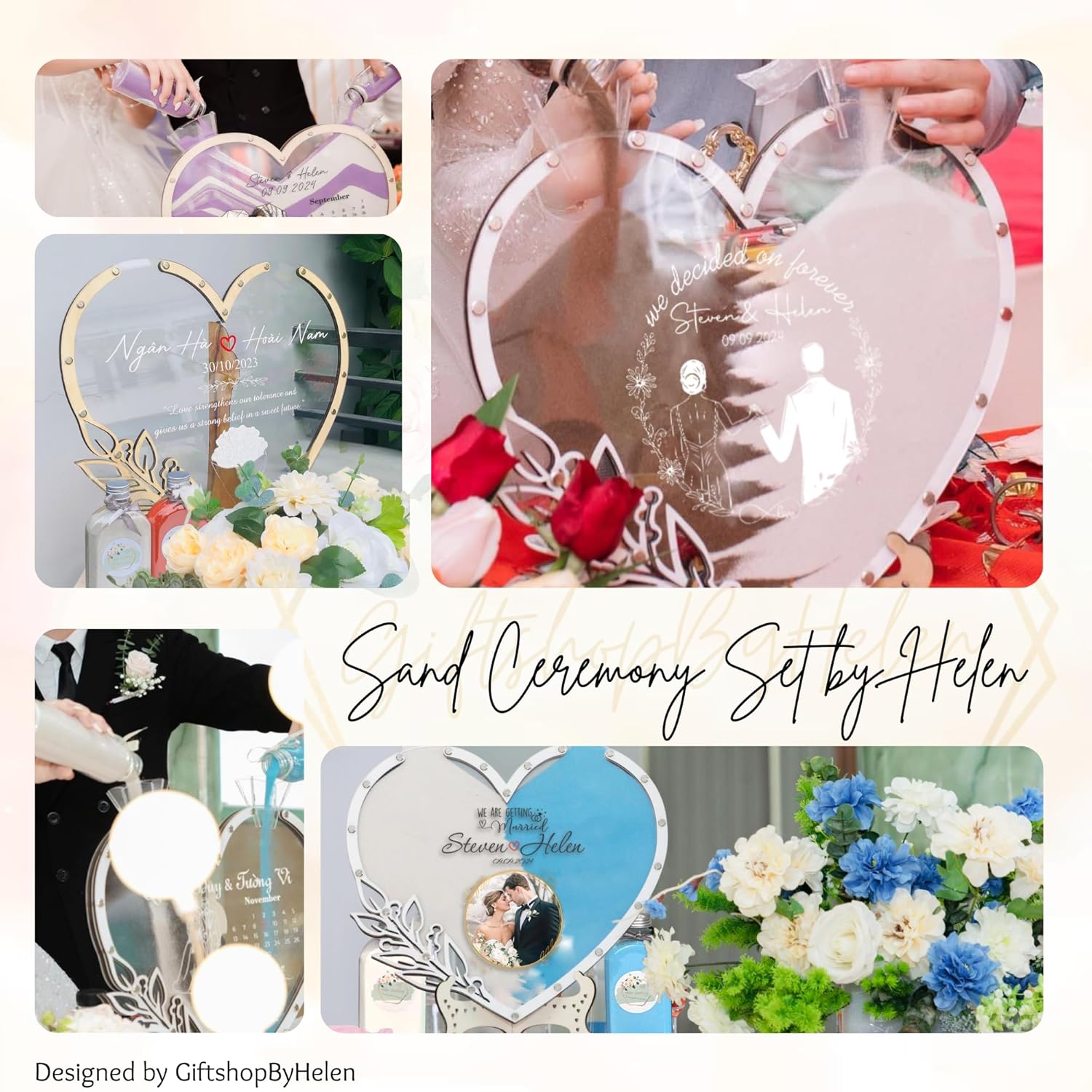 Wedding Unity Sand Ceremony Set Heart 3