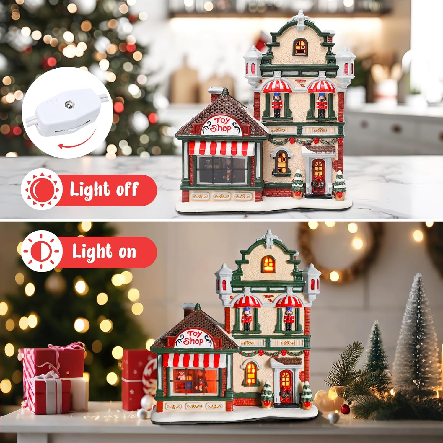 VCUTEKA Gingerbread House Christmas Decor Indoor