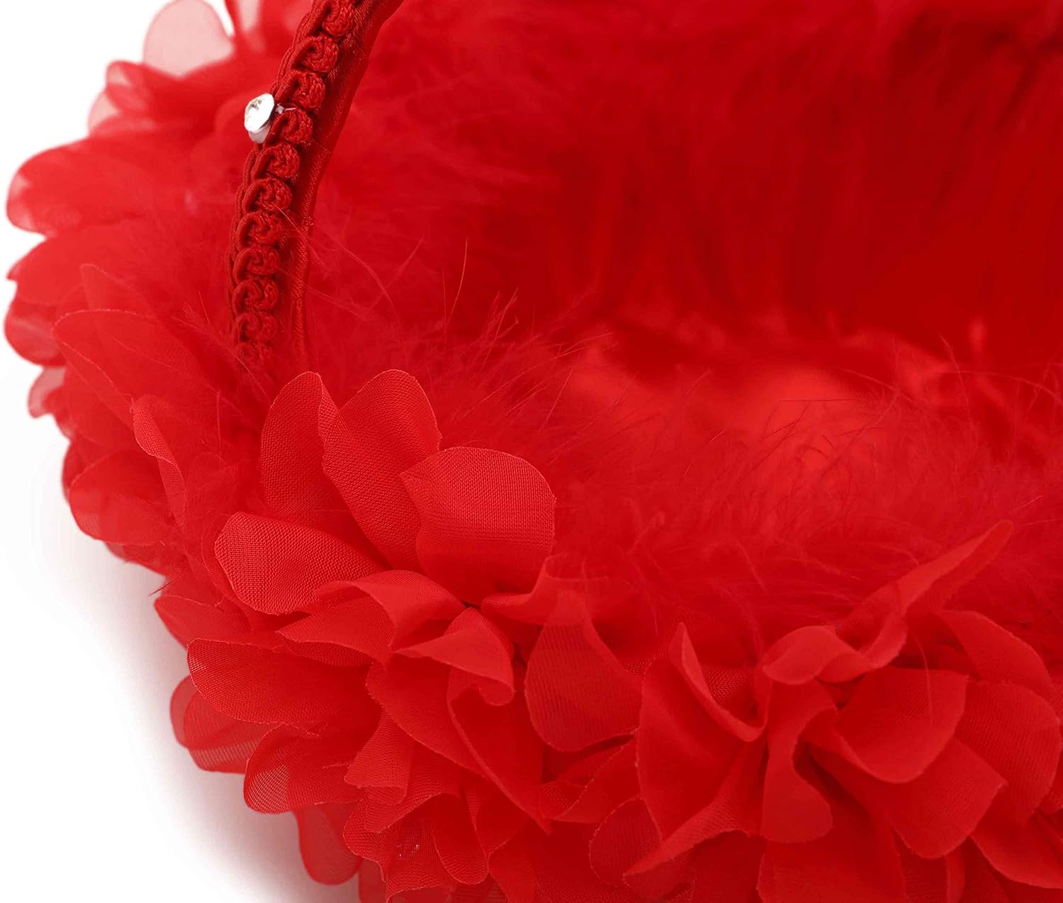 HE ANDI 9 Inch Red Flower Girl Basket