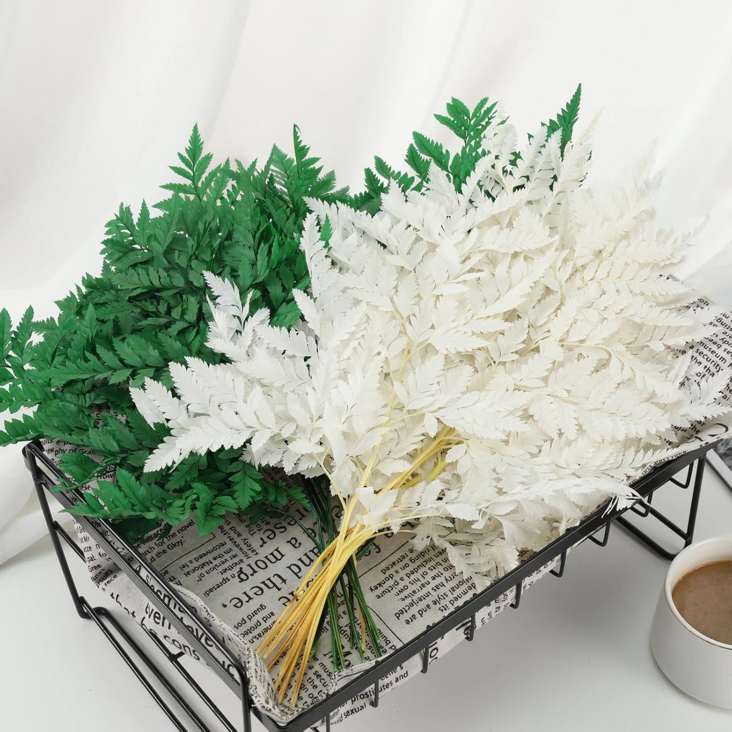Tavkite Dried Boston Ferns 10 PCS 15 Inch Real Leaves