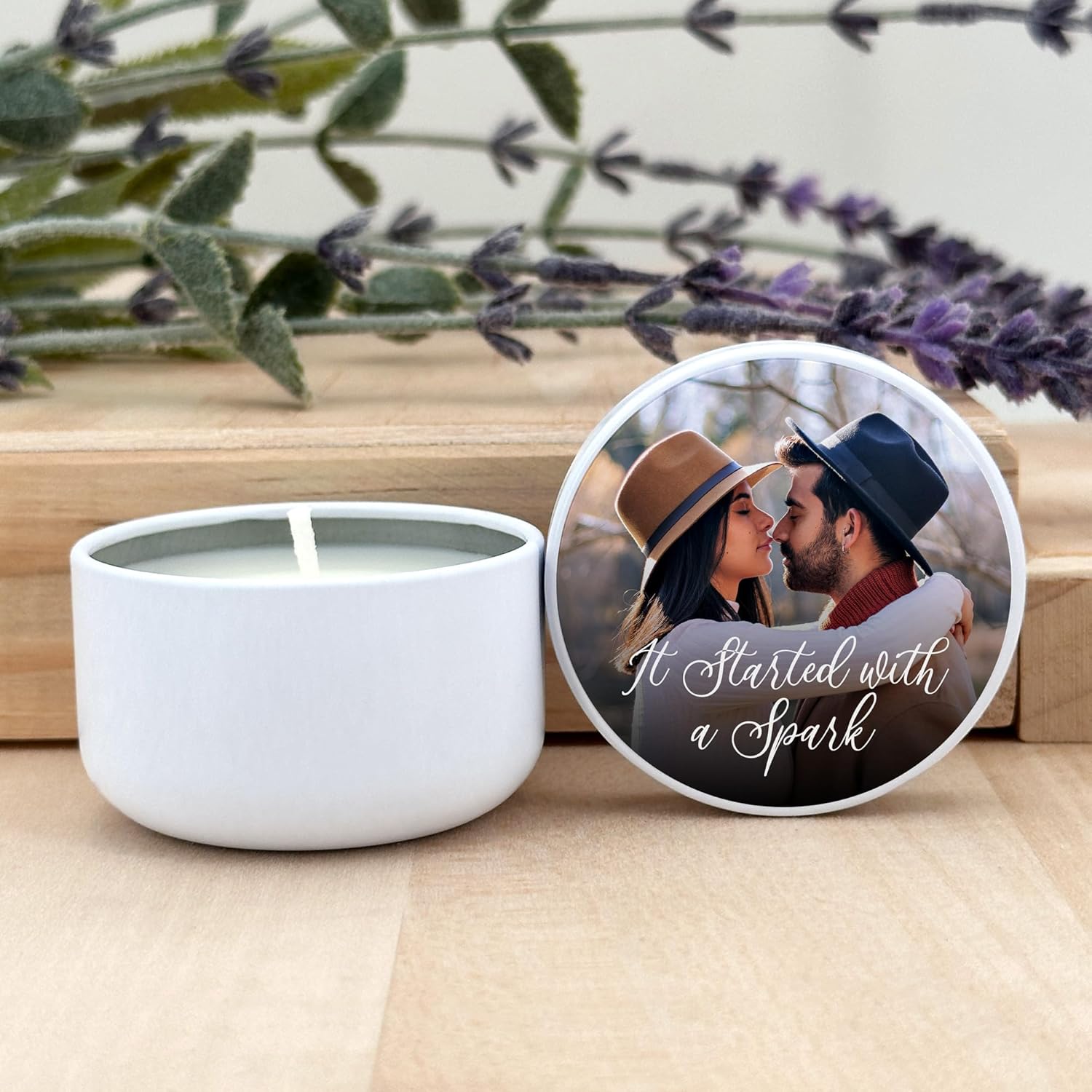 Personalized Wedding Candles with Photo - Set of 10