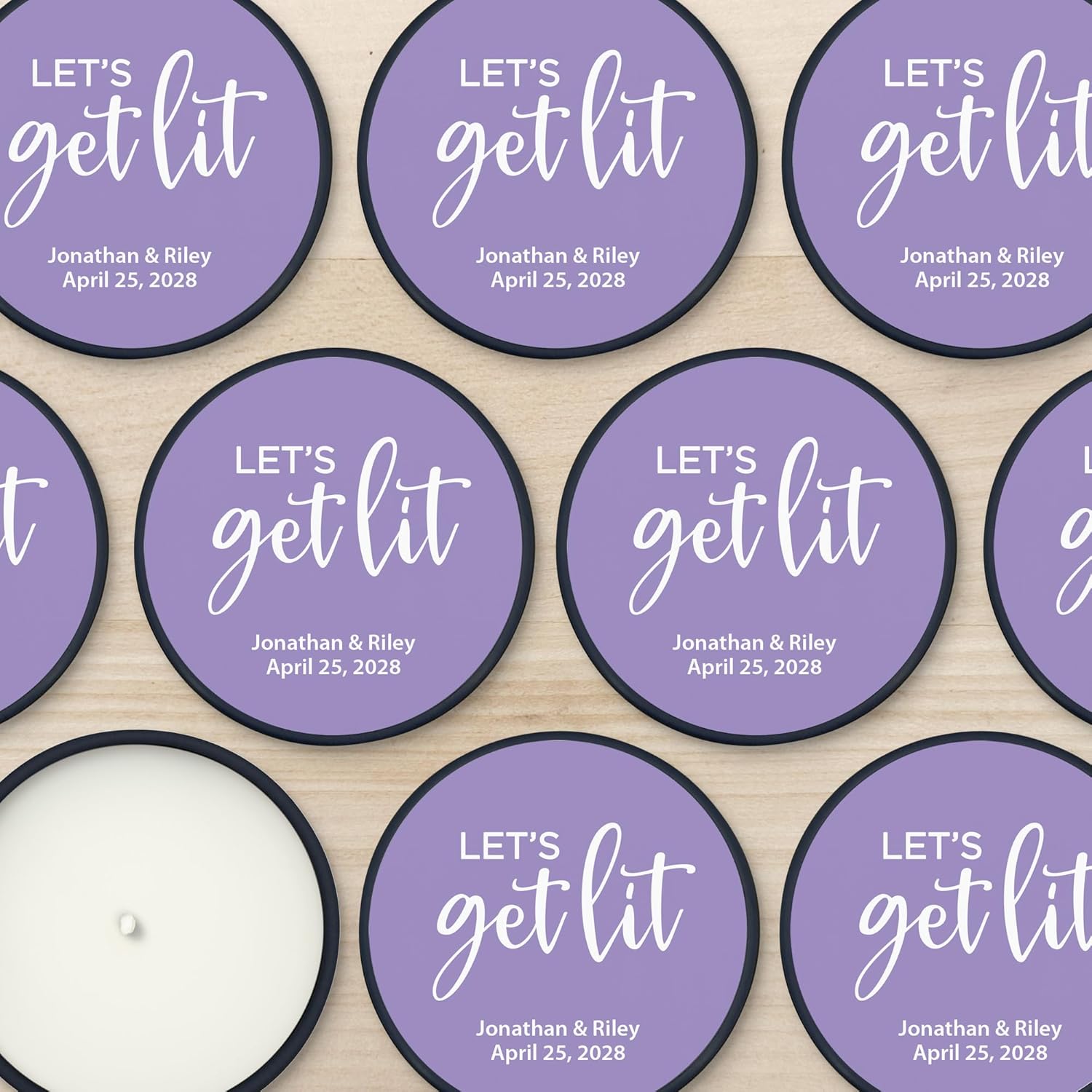 Custom Candles with Personalized Black Tin