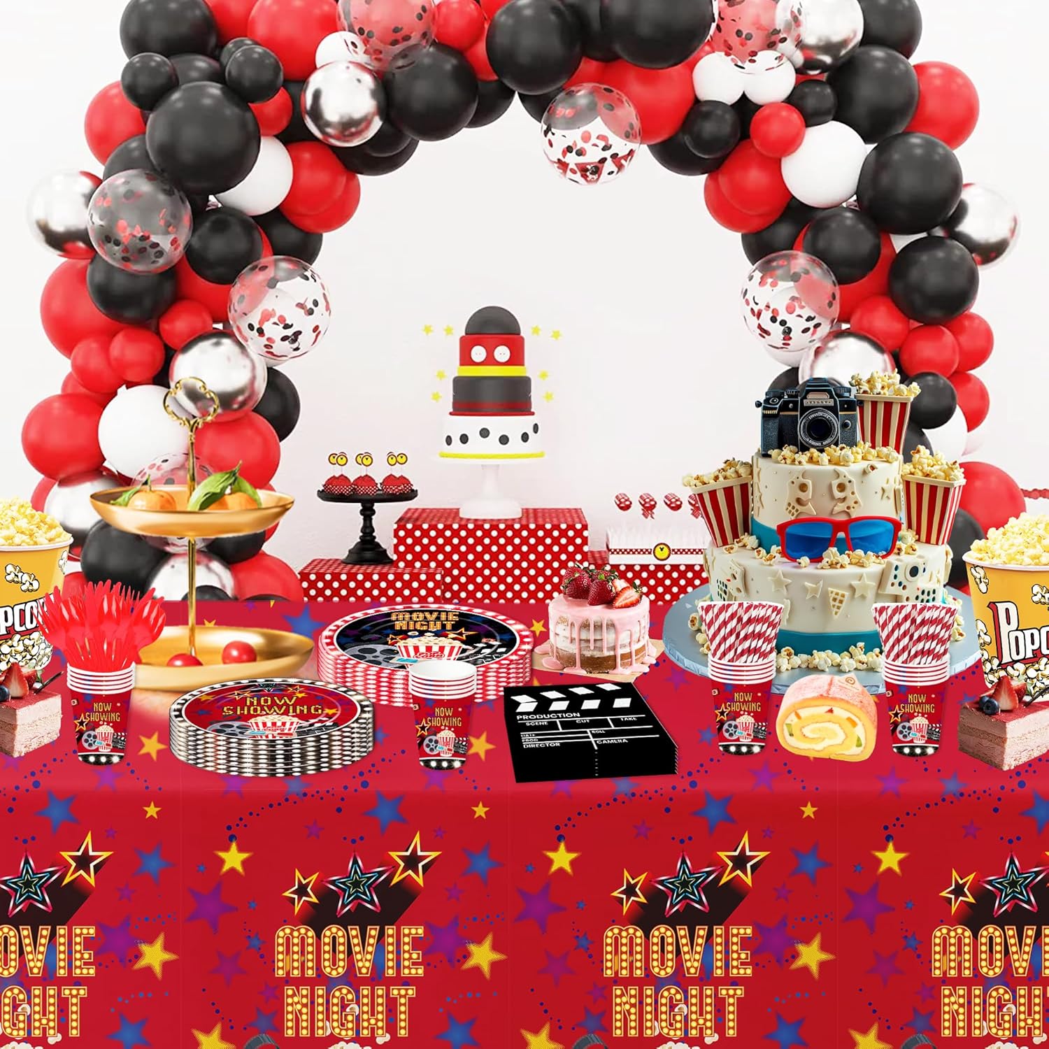 Xigejob Movie Night Tableware Set for 24 Guests