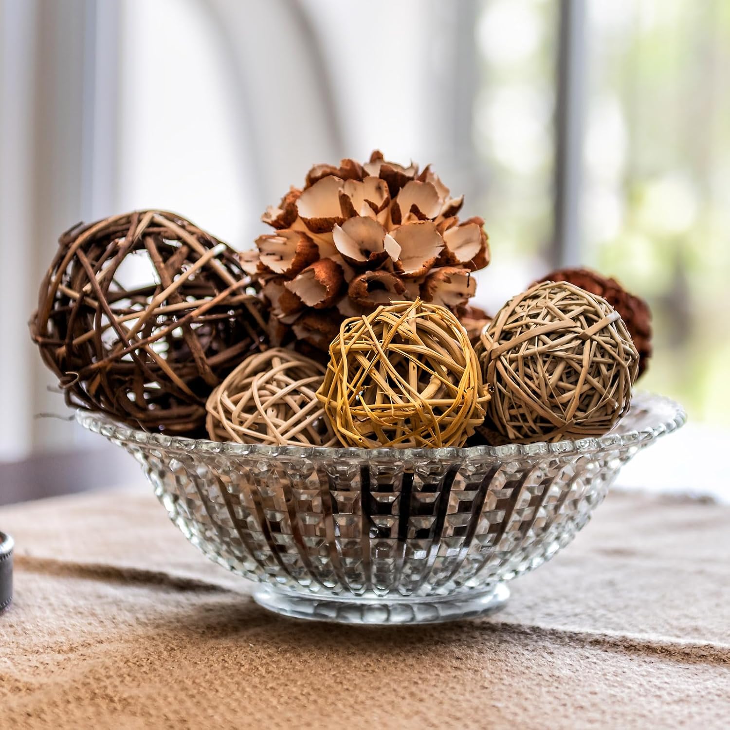 Uxcell 40 Pcs Wicker Rattan Decorative Balls