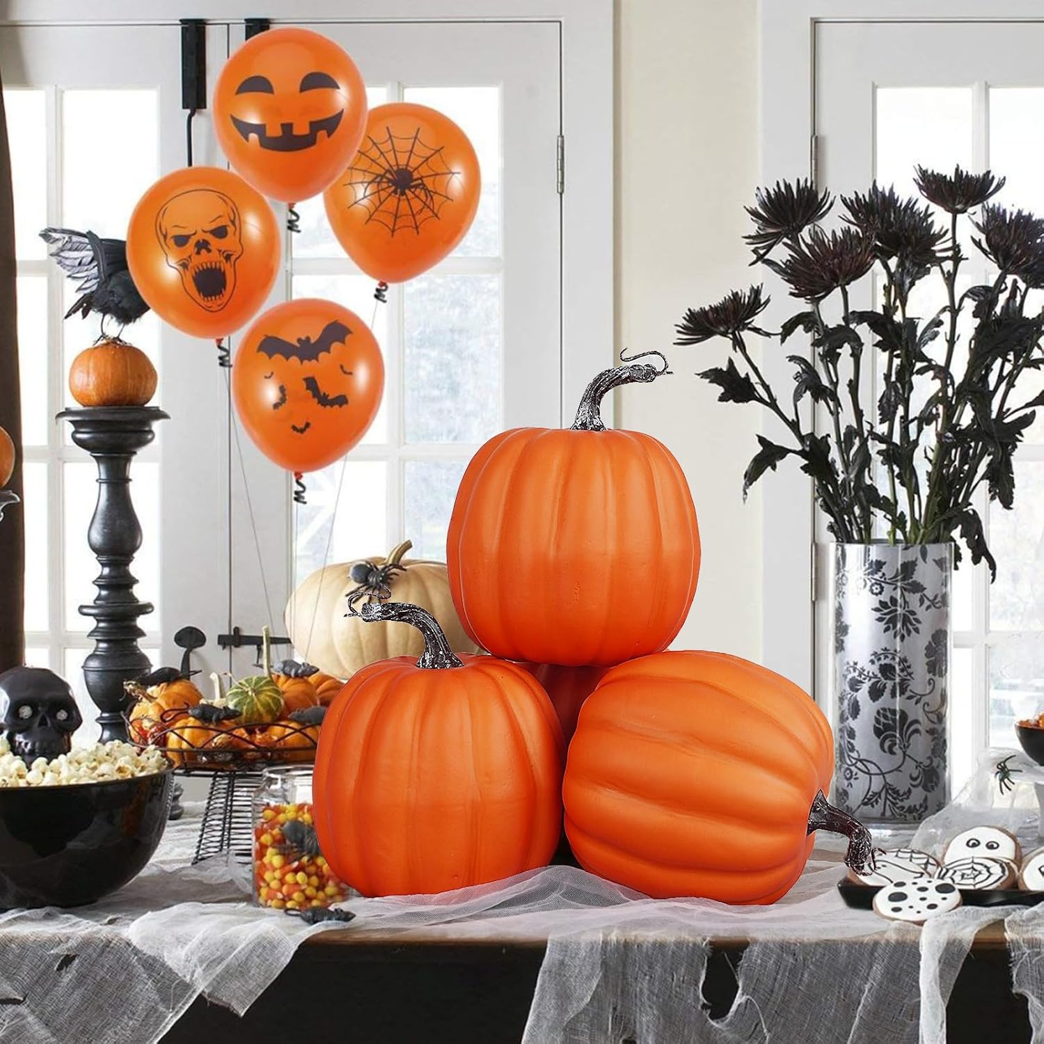 Artmag 6 Inch Artificial Pumpkins 4PCS for Fall Decor