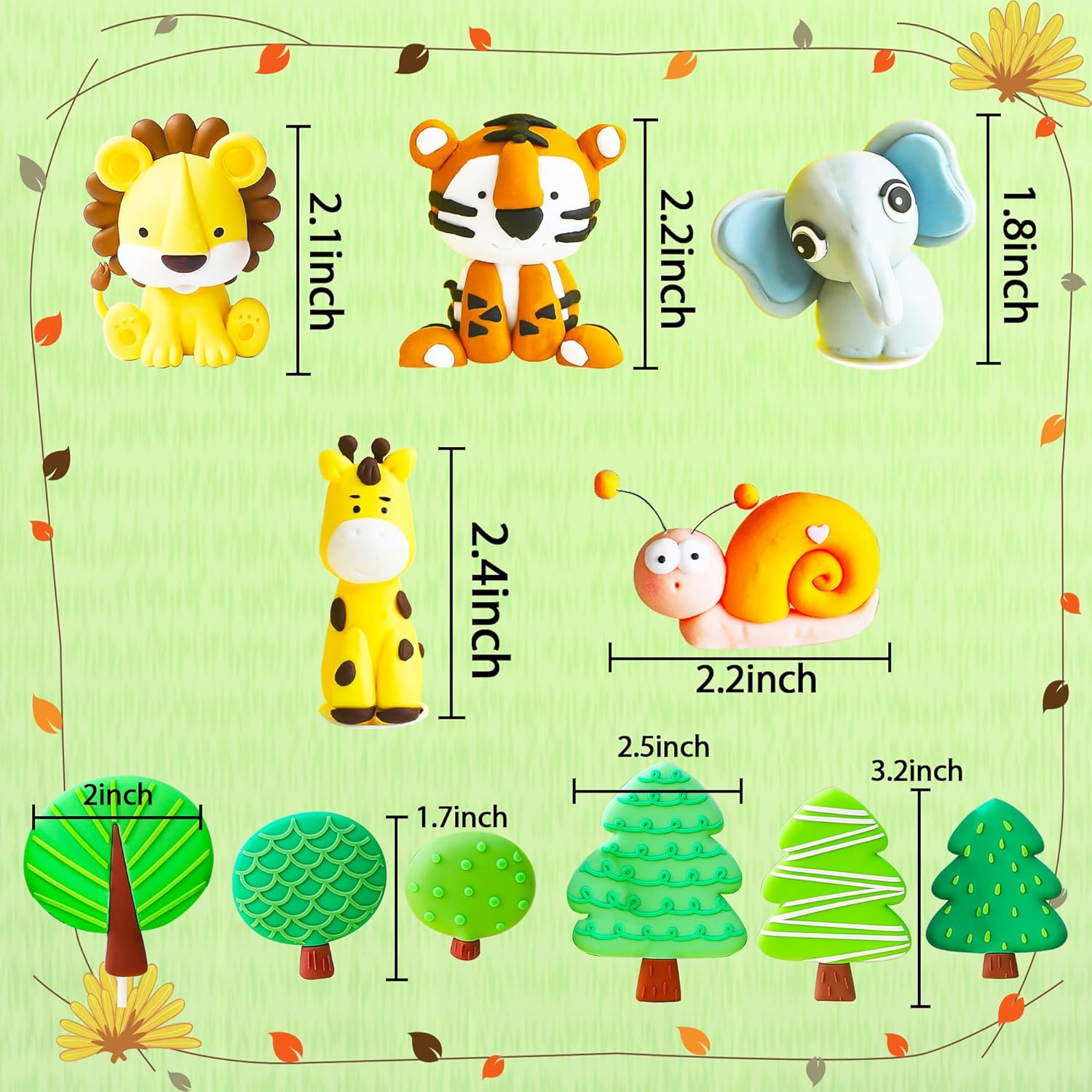 JeVenis Luxury Jungle Baby Animals Cake Decoration